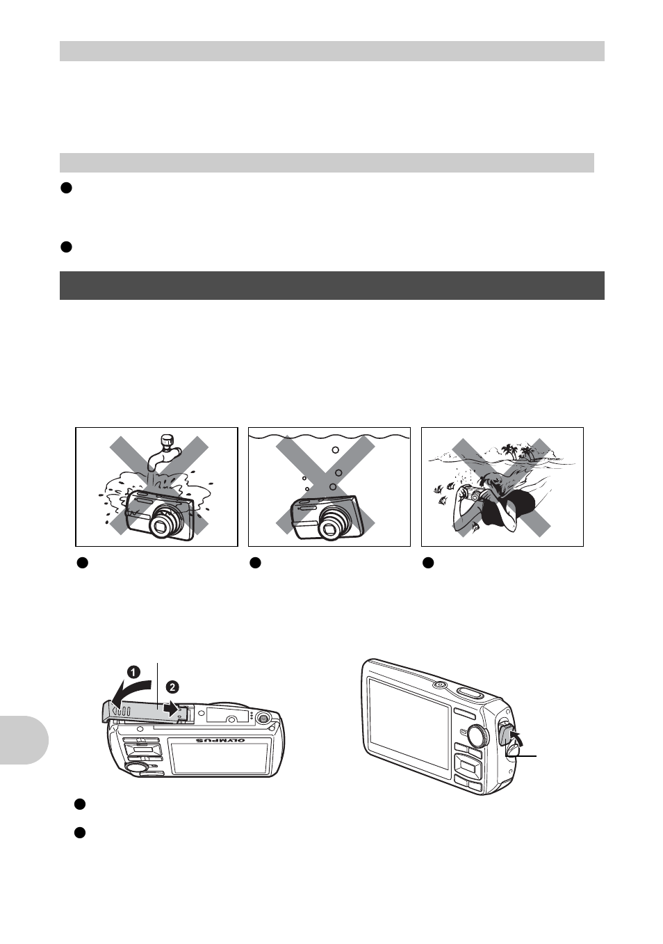 Ac adapter, Using your charger and ac adapter abroad, Weatherproof feature | App endi x | Olympus 1200 User Manual | Page 66 / 80