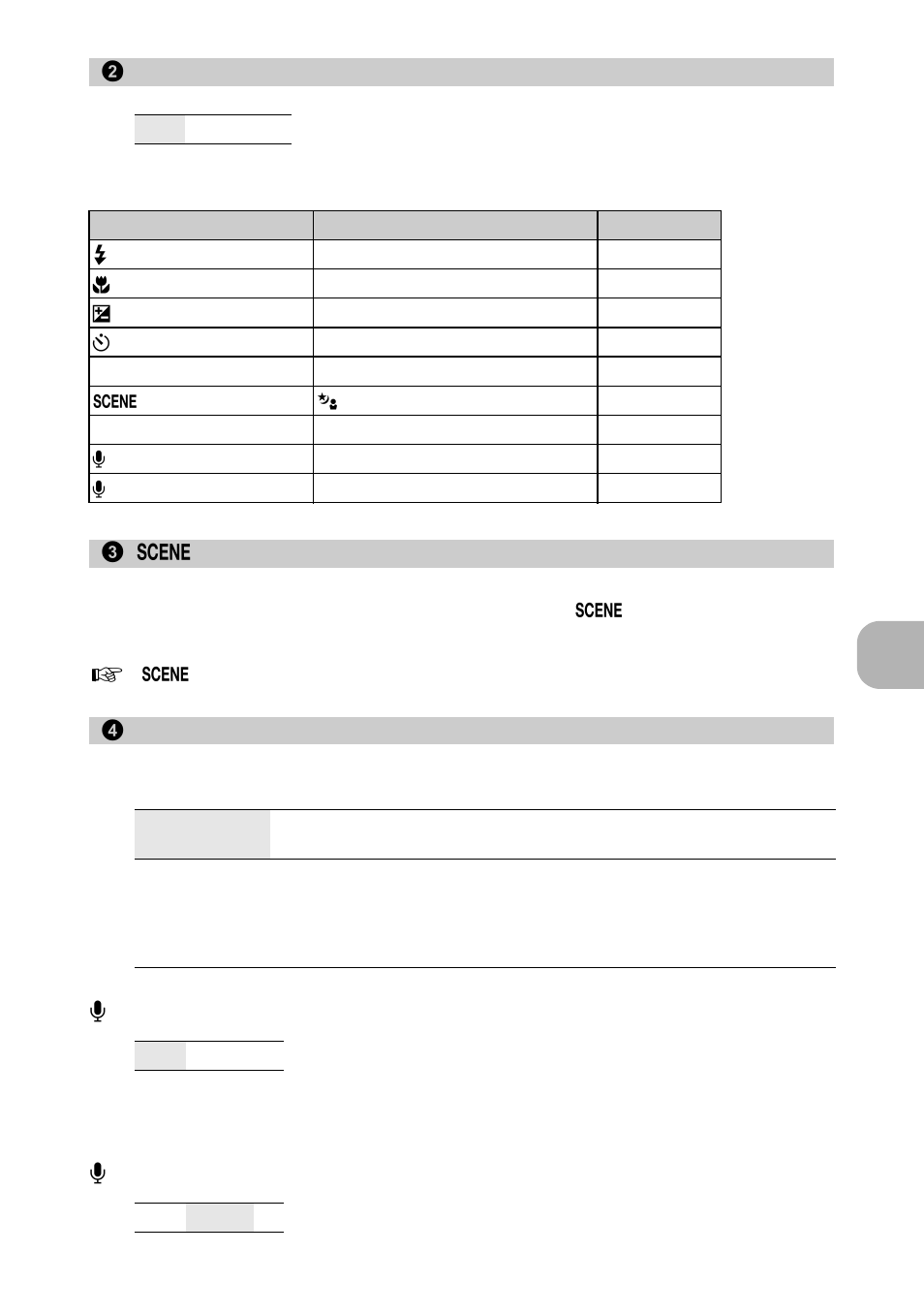 Camera menu, Changing the iso sensitivity, Recording sound with still pictures | Recording movies with or without sound, Menu o perat ion s | Olympus FE-290 User Manual | Page 19 / 64