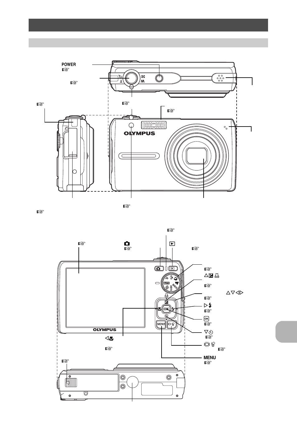 Names of parts, Camera, Appe ndi x | Olympus FE-290 User Manual | Page 59 / 64