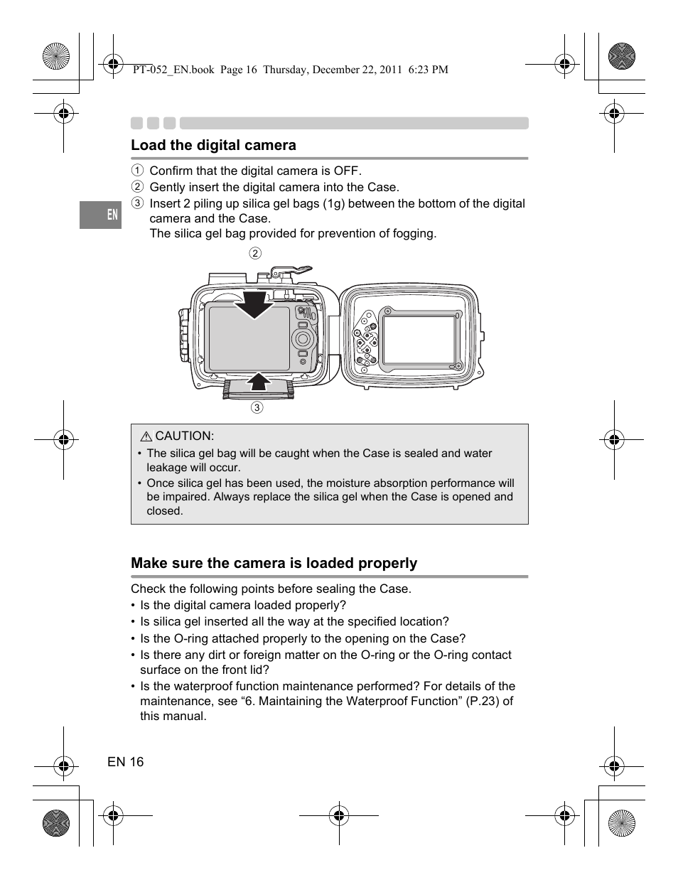 Olympus PT-052 User Manual | Page 16 / 29