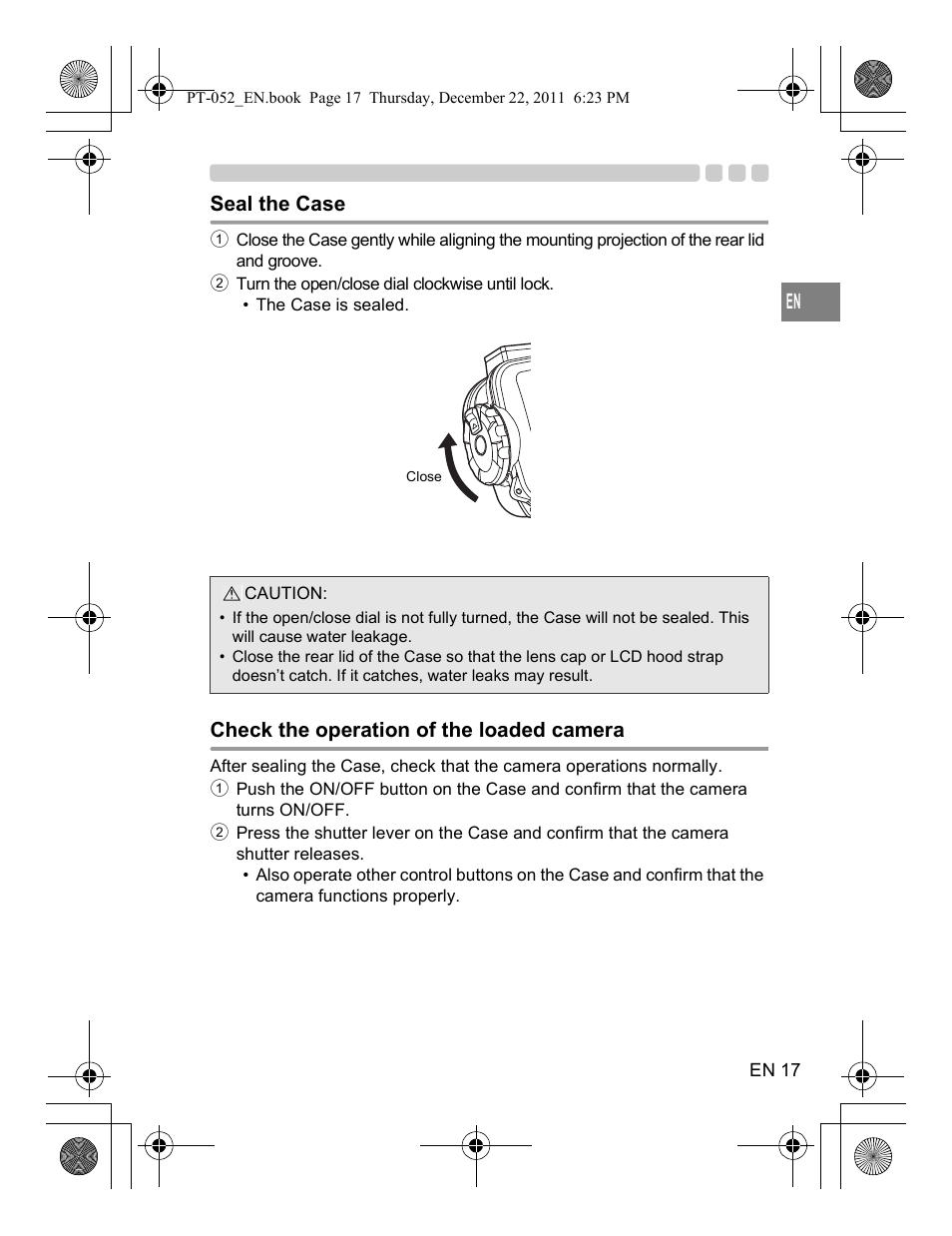 Olympus PT-052 User Manual | Page 17 / 29