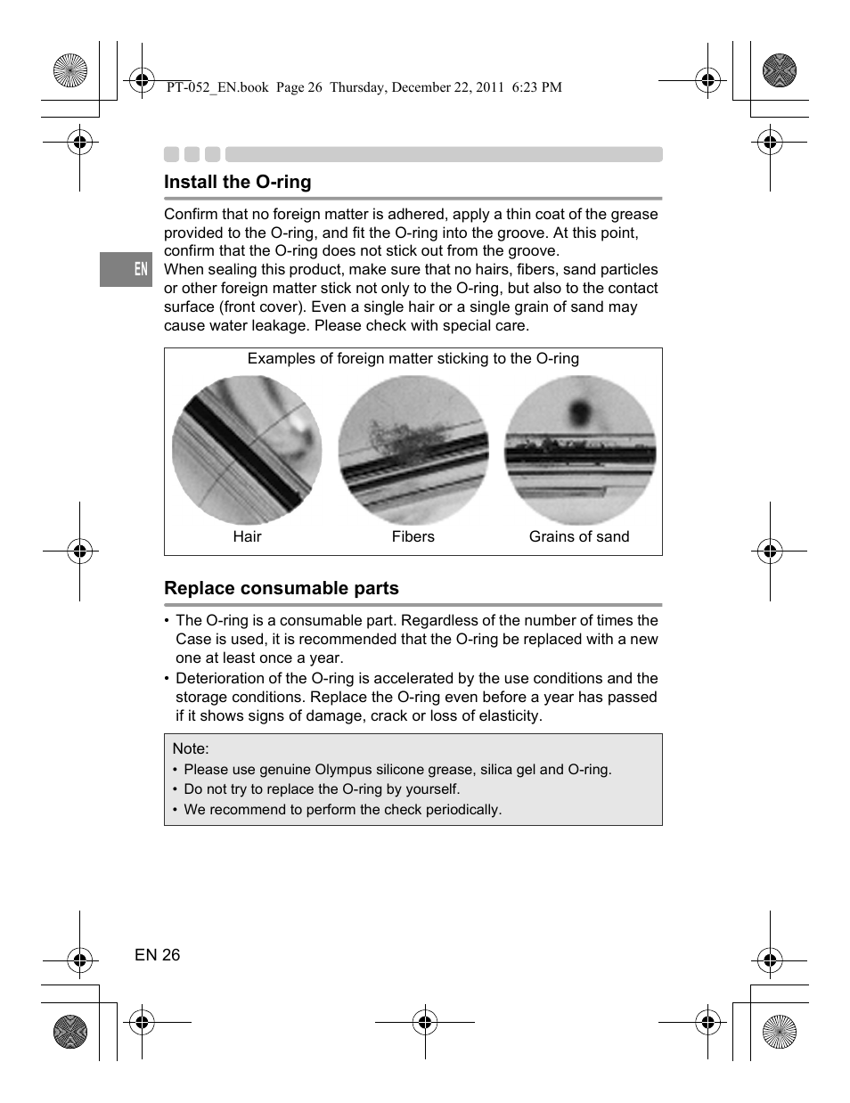 Olympus PT-052 User Manual | Page 26 / 29