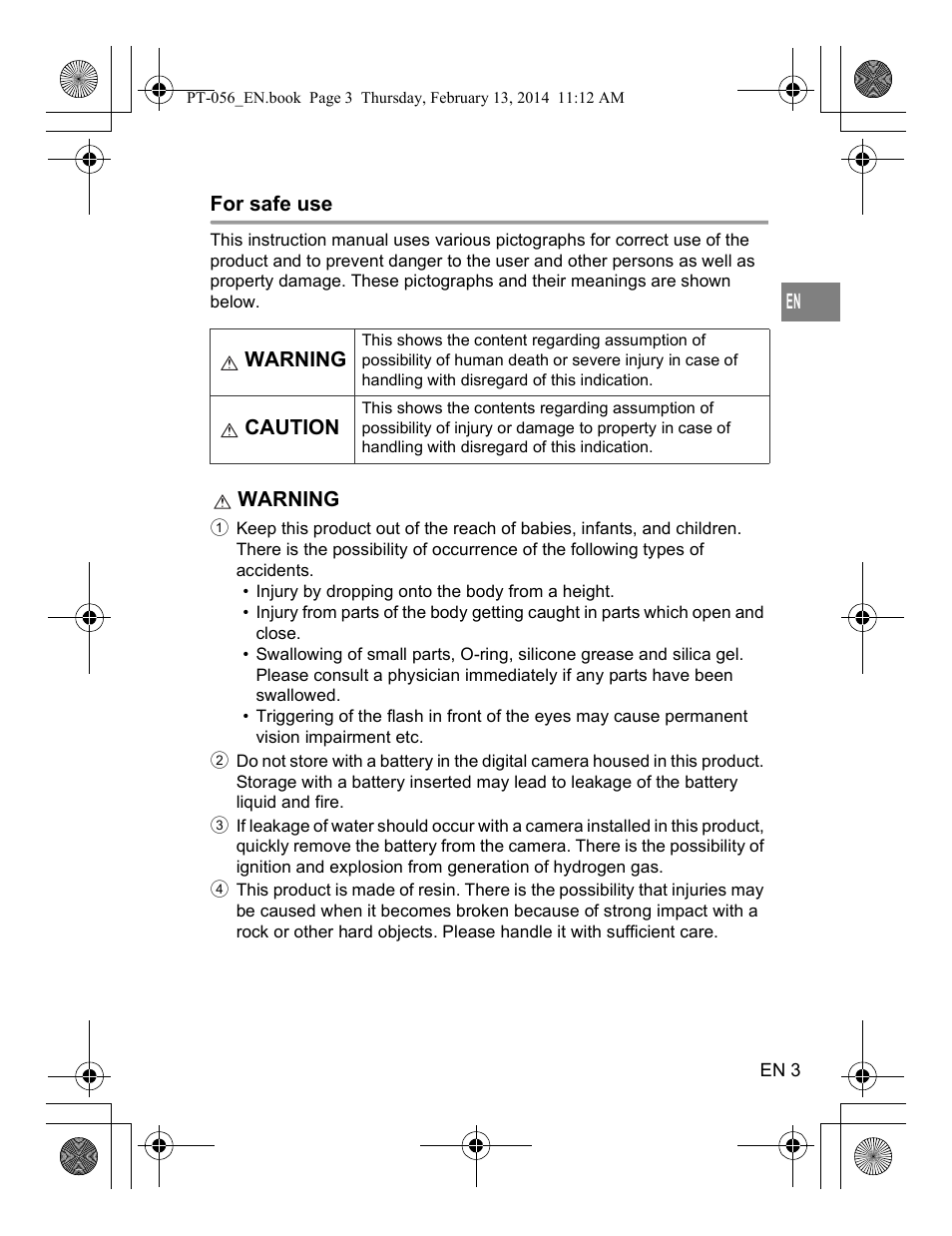 Olympus PT056 User Manual | Page 3 / 30