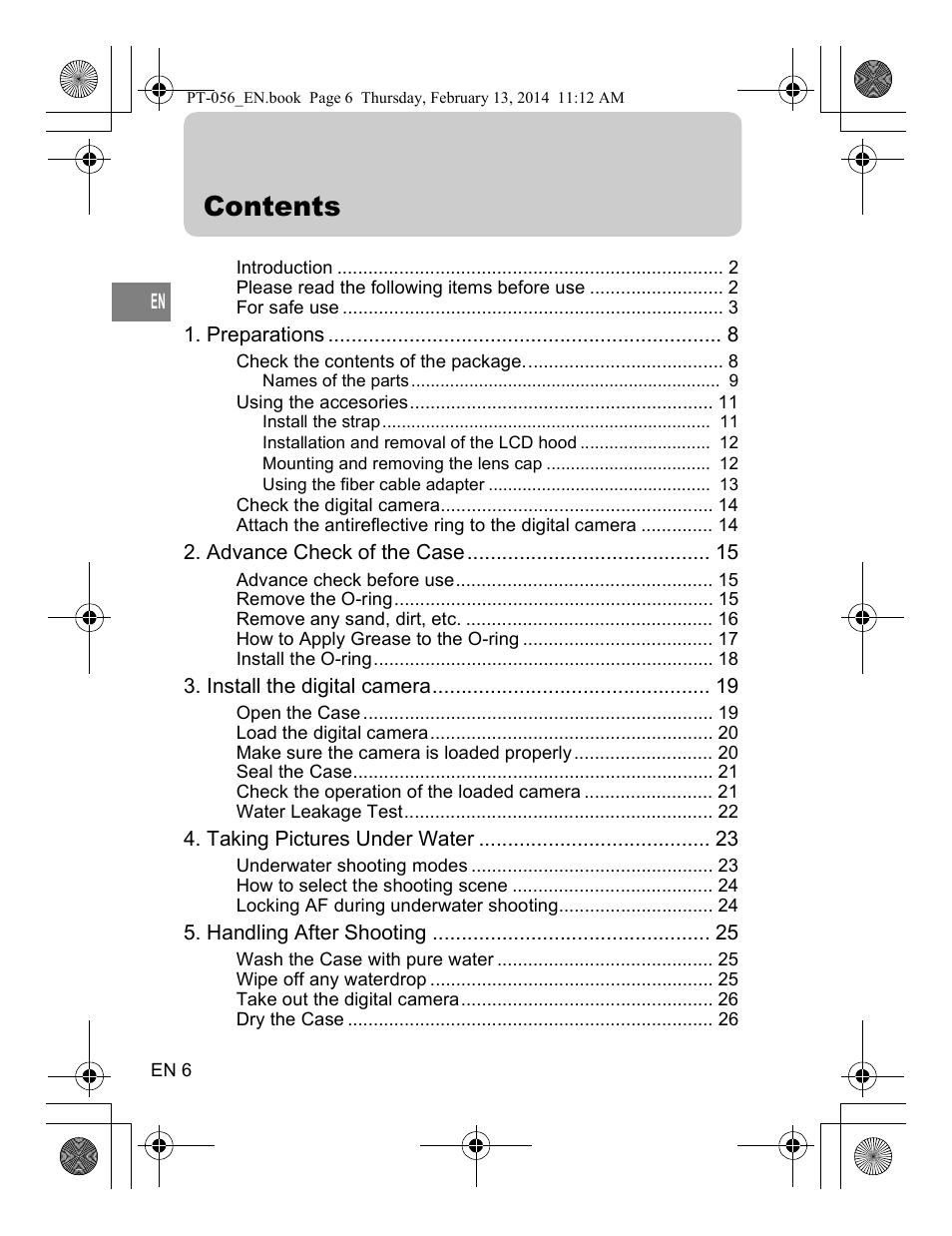 Olympus PT056 User Manual | Page 6 / 30