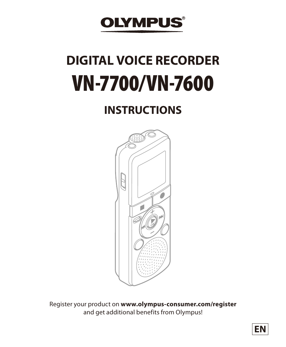 Olympus VN-7600 User Manual | 10 pages