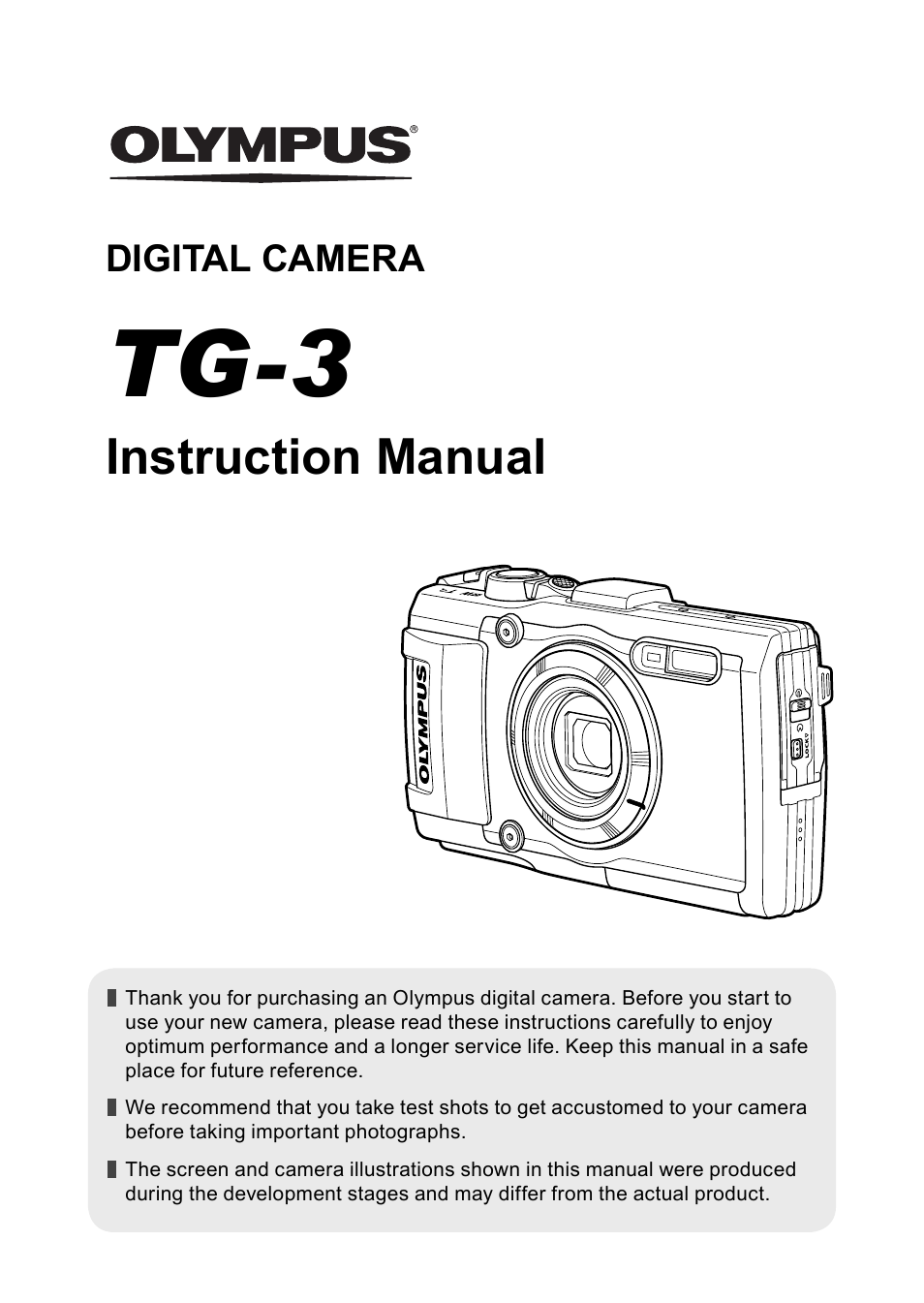 Olympus TG3 User Manual | 118 pages