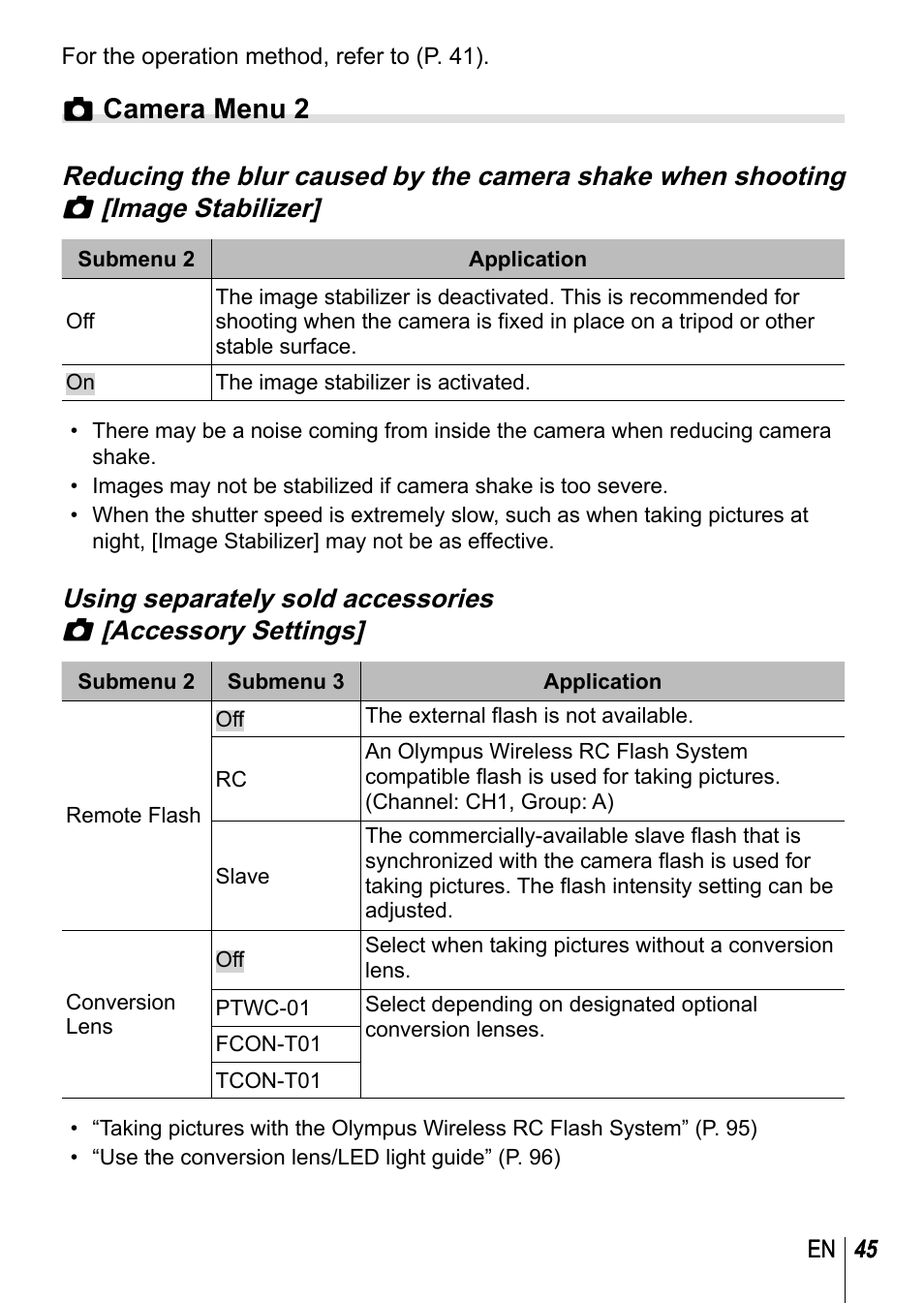 Z camera menu 2 | Olympus TG3 User Manual | Page 45 / 118