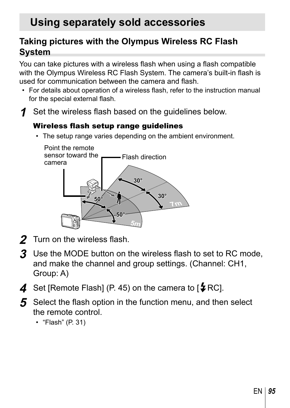 Using separately sold accessories | Olympus TG3 User Manual | Page 95 / 118