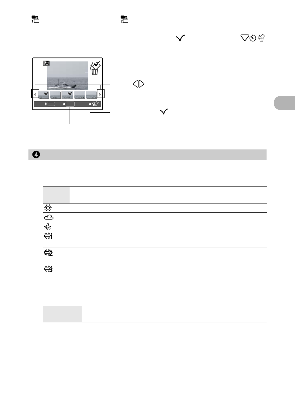 Camera menu, Adjusting the color of a picture, Changing the iso sensitivity | Wb adjusting the color of a picture” (p. 19), Iso changing the iso sensitivity” (p. 19), P. 19, 4 camera menu wb | Olympus 720 SW User Manual | Page 19 / 83