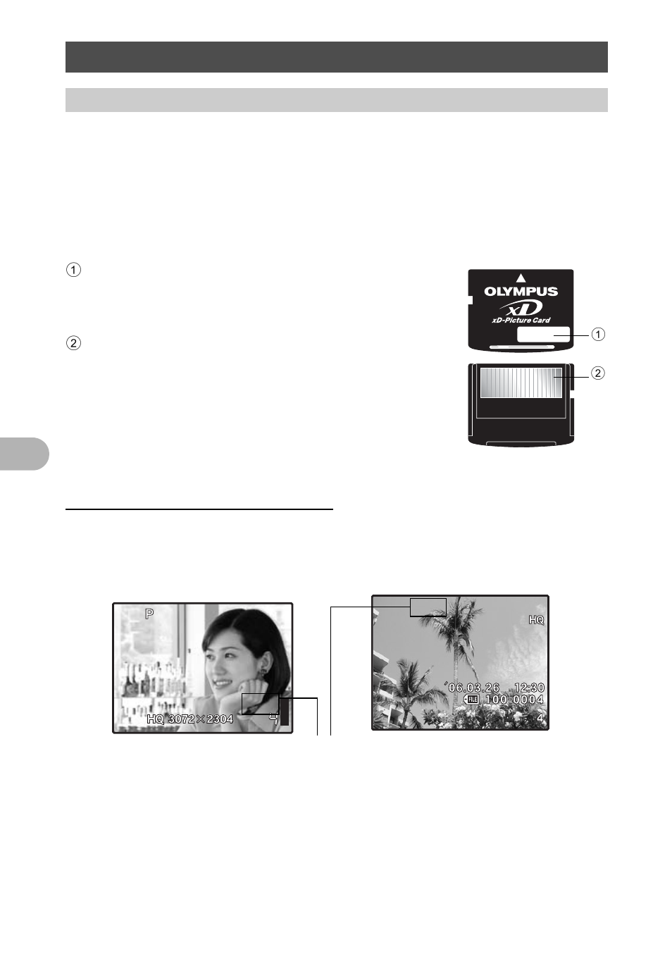 Useful use of the accessories, The card | Olympus 720 SW User Manual | Page 74 / 83