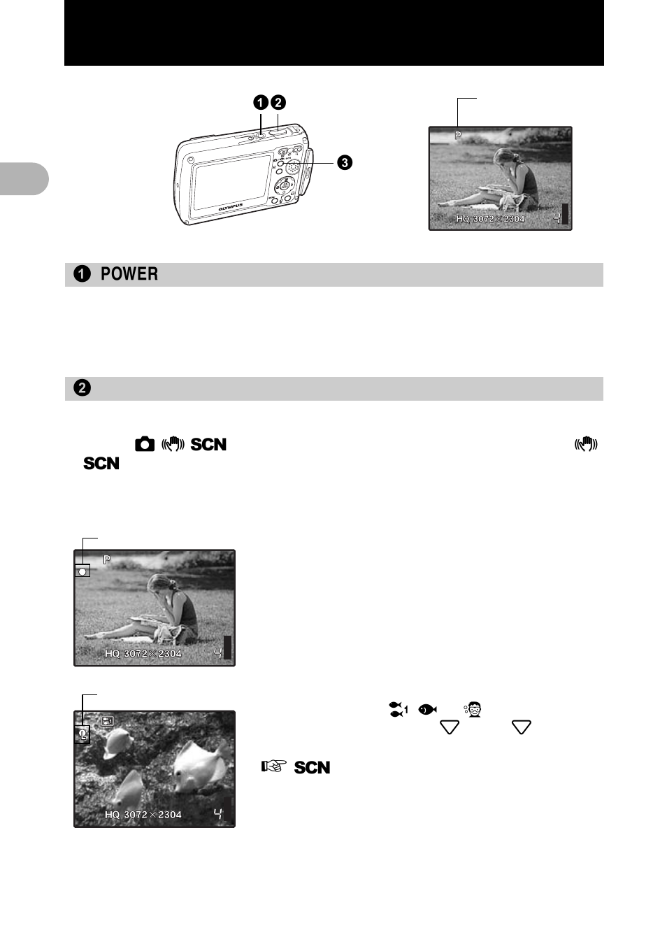 Button operations, Turning the camera on and off, Shooting pictures | 1 button operations, 1o button, 2 shutter button | Olympus 720 SW User Manual | Page 8 / 83