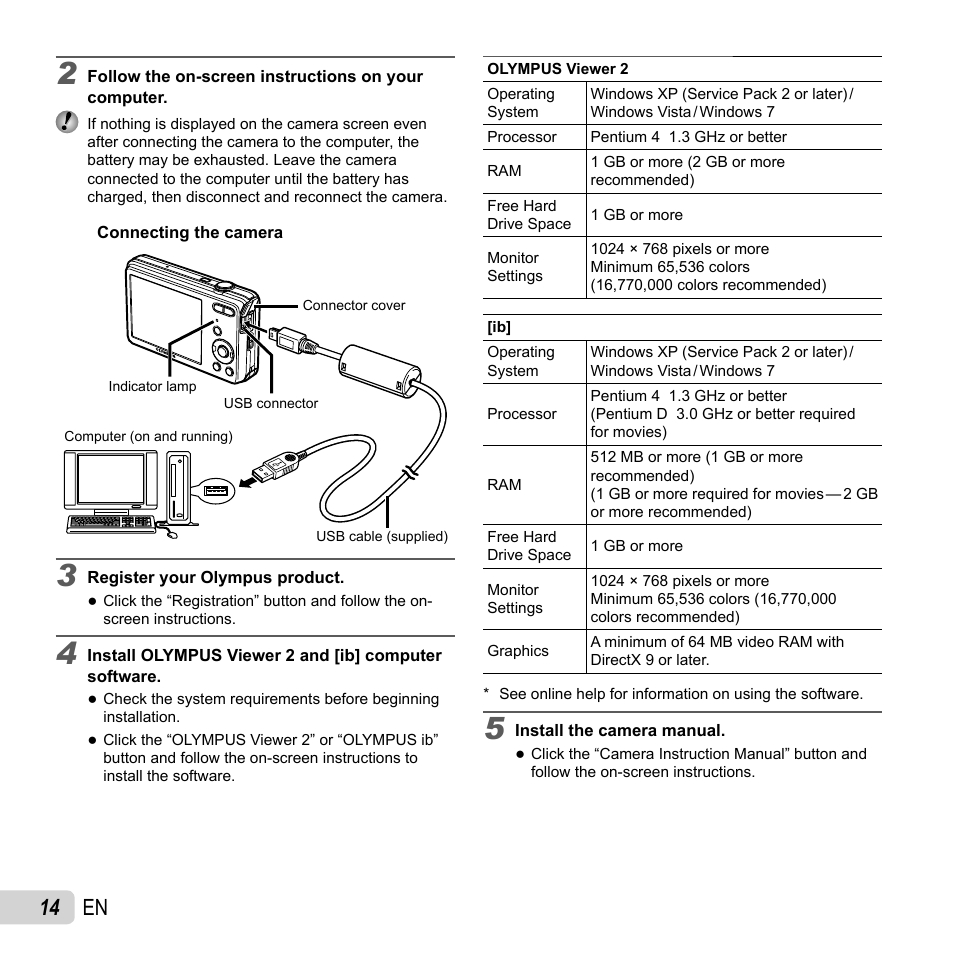 14 en | Olympus VG-150 User Manual | Page 14 / 74