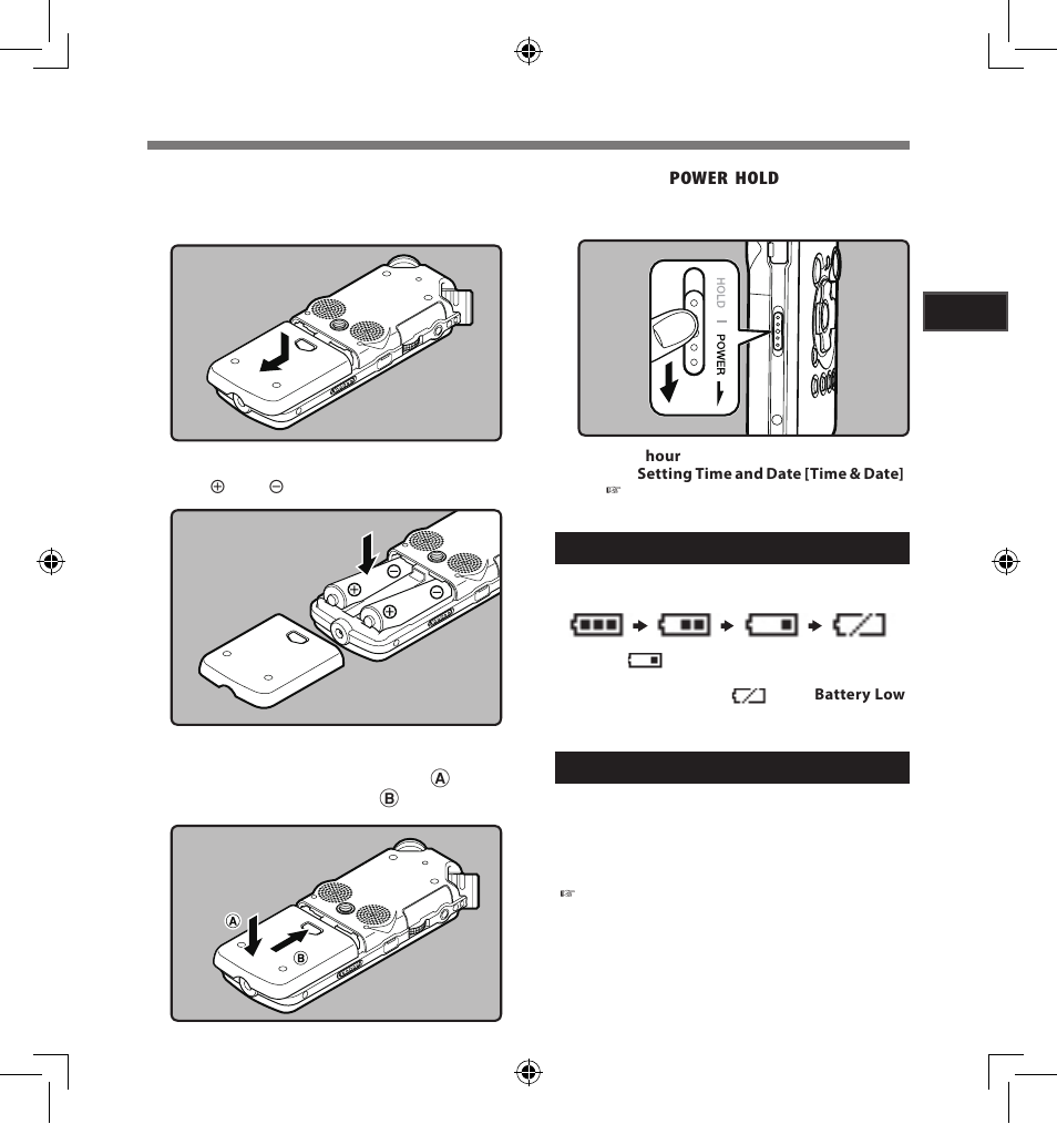 Inserting batteries | Olympus LS-5 User Manual | Page 11 / 88
