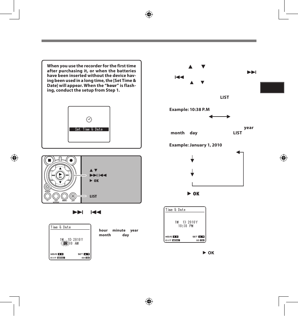 Setting time and date [time & date | Olympus LS-5 User Manual | Page 15 / 88