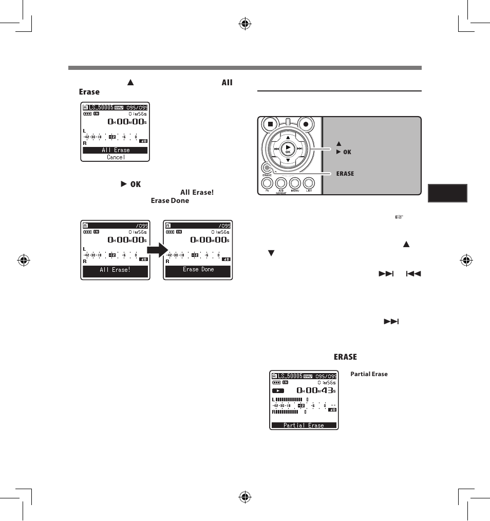 Partially erase a file | Olympus LS-5 User Manual | Page 39 / 88