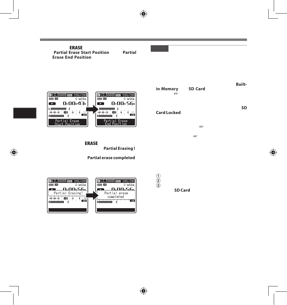 Erasing | Olympus LS-5 User Manual | Page 40 / 88