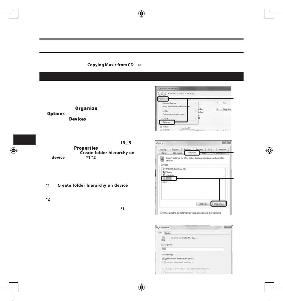 Transferring music file to the recorder | Olympus LS-5 User Manual | Page 68 / 88