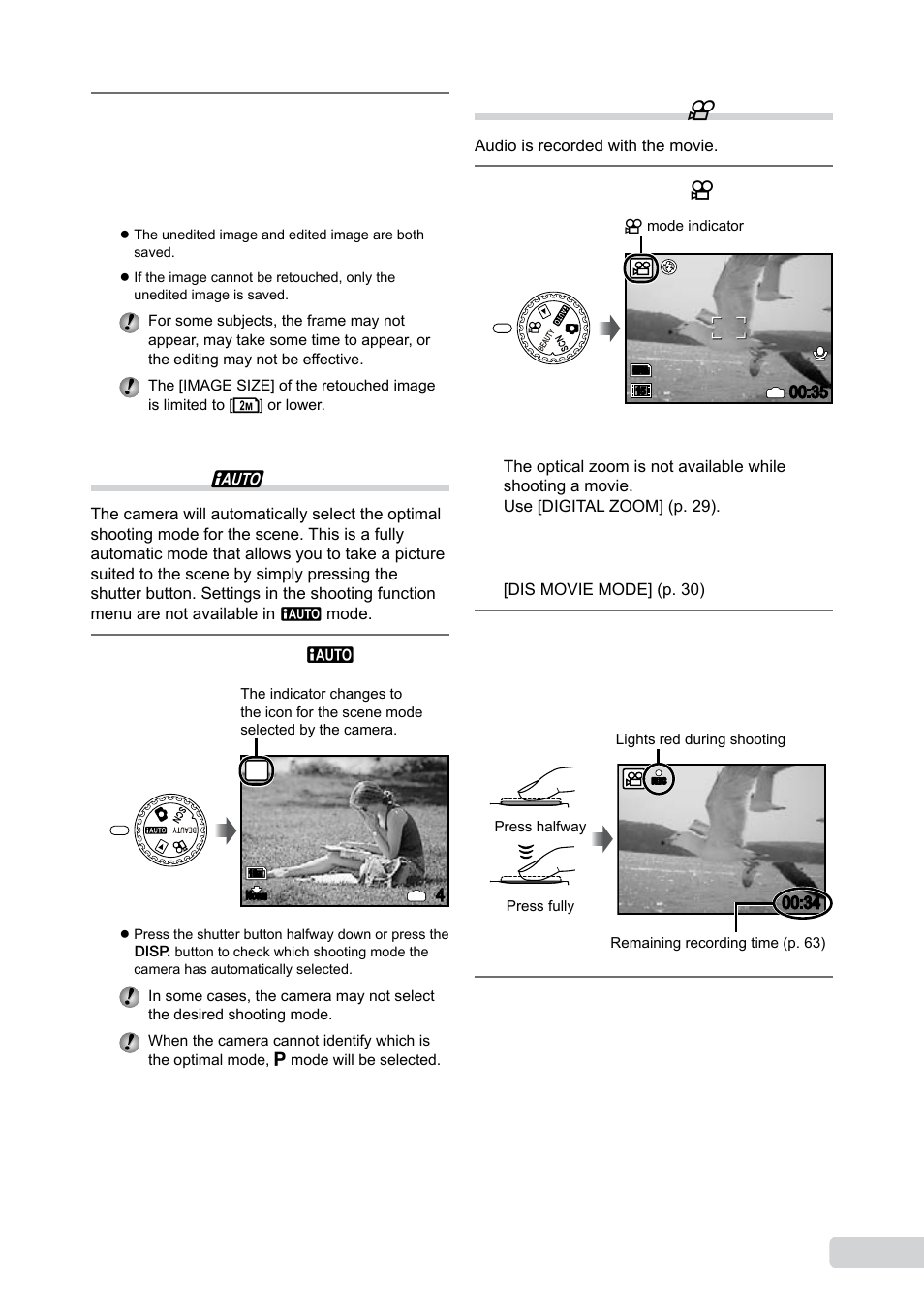 Shooting with automatic settings, Shooting movies, 1 en | Shooting with automatic settings (a mode), Shooting movies (n mode) | Olympus µ TOUGH-6000 User Manual | Page 19 / 78