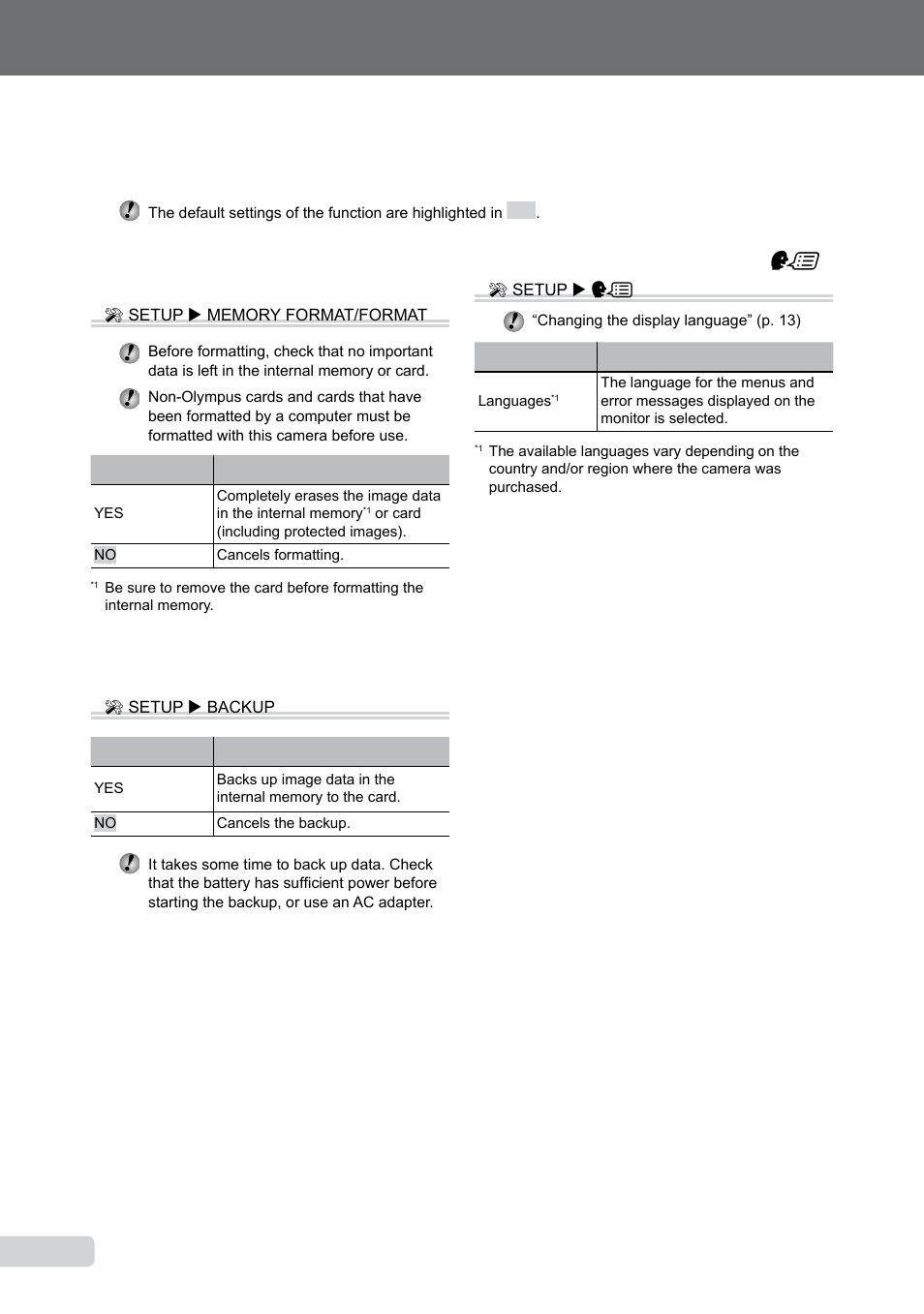 Menus for other camera settings, Erasing data completely, Copying images in the internal memory to the card | Changing the display language, 0 en, Changing the display language [ w | Olympus µ TOUGH-6000 User Manual | Page 40 / 78