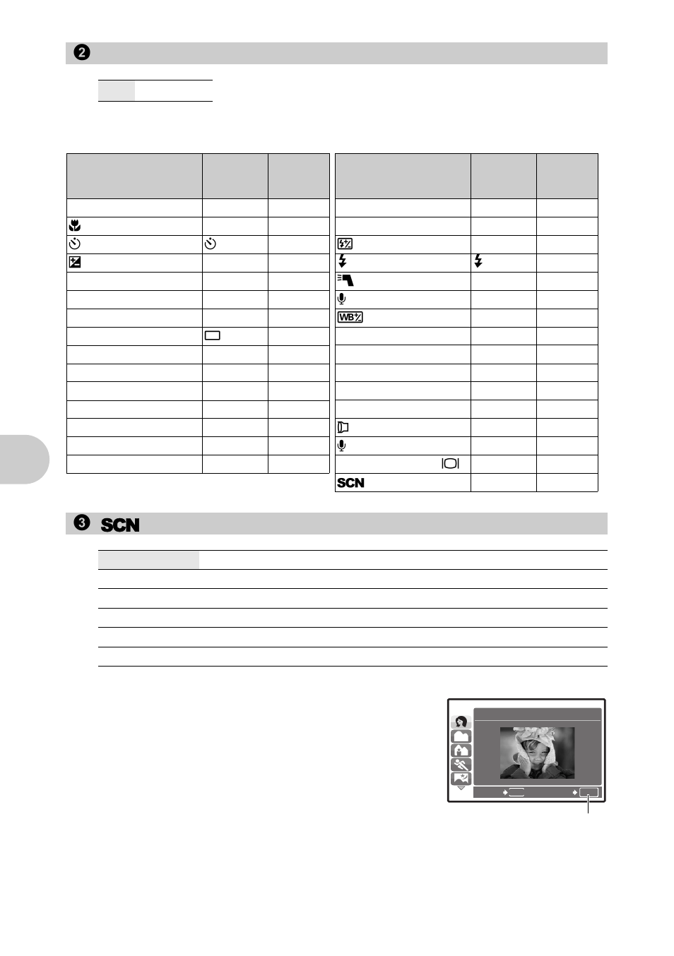 Men u o perat io ns, 2 reset, 3s (scene) | Olympus SP-560 UZ User Manual | Page 24 / 96