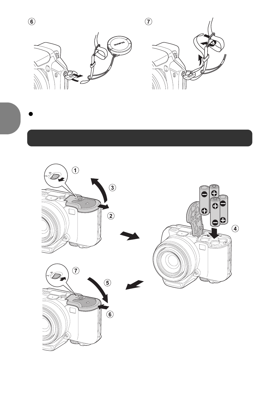 Preparing the camera, A. load batteries into the camera | Olympus SP-560 UZ User Manual | Page 4 / 96