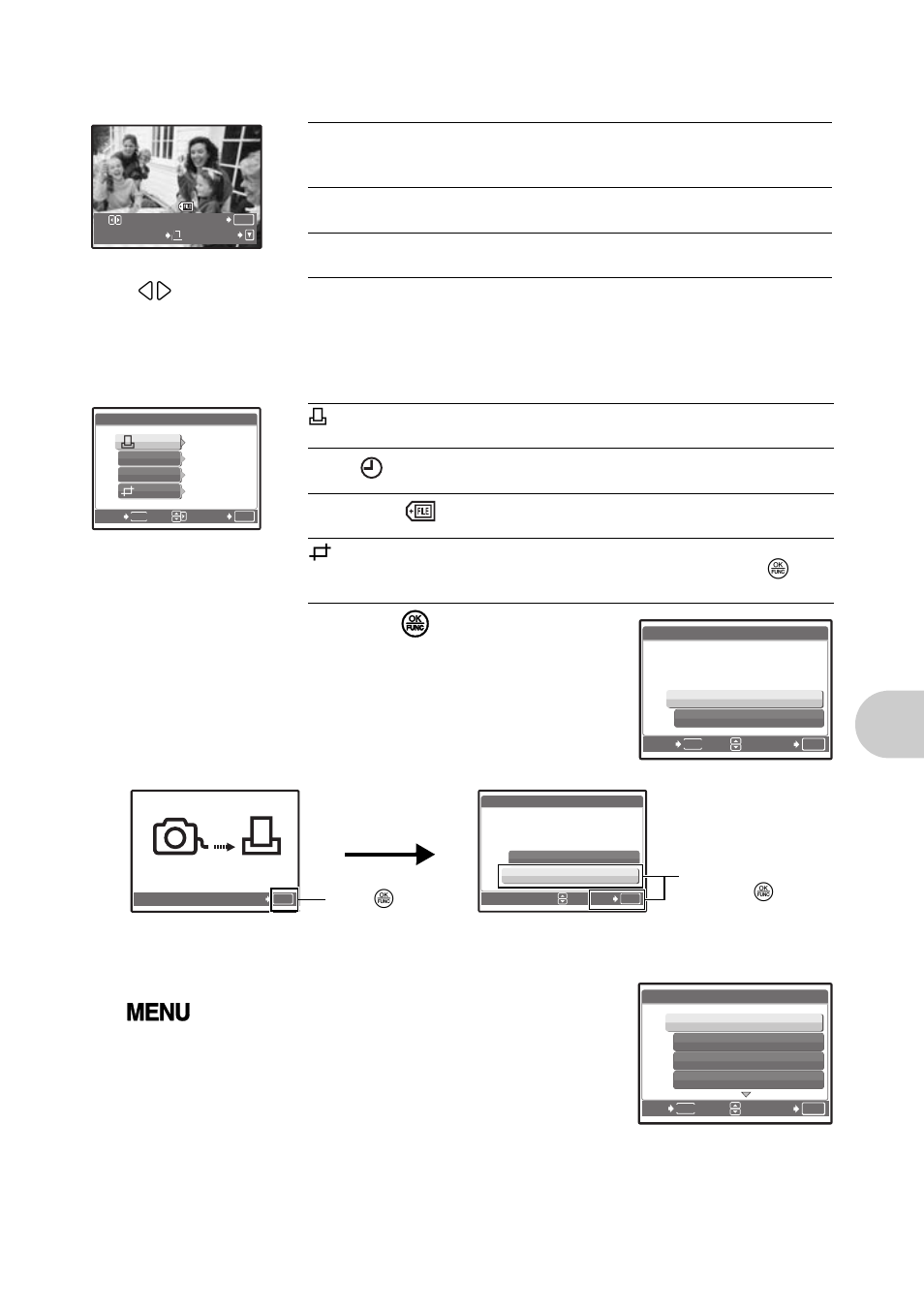 Print ing pi ctu re s, Select [print] and press o, Selecting the picture to print | Olympus SP-560 UZ User Manual | Page 51 / 96