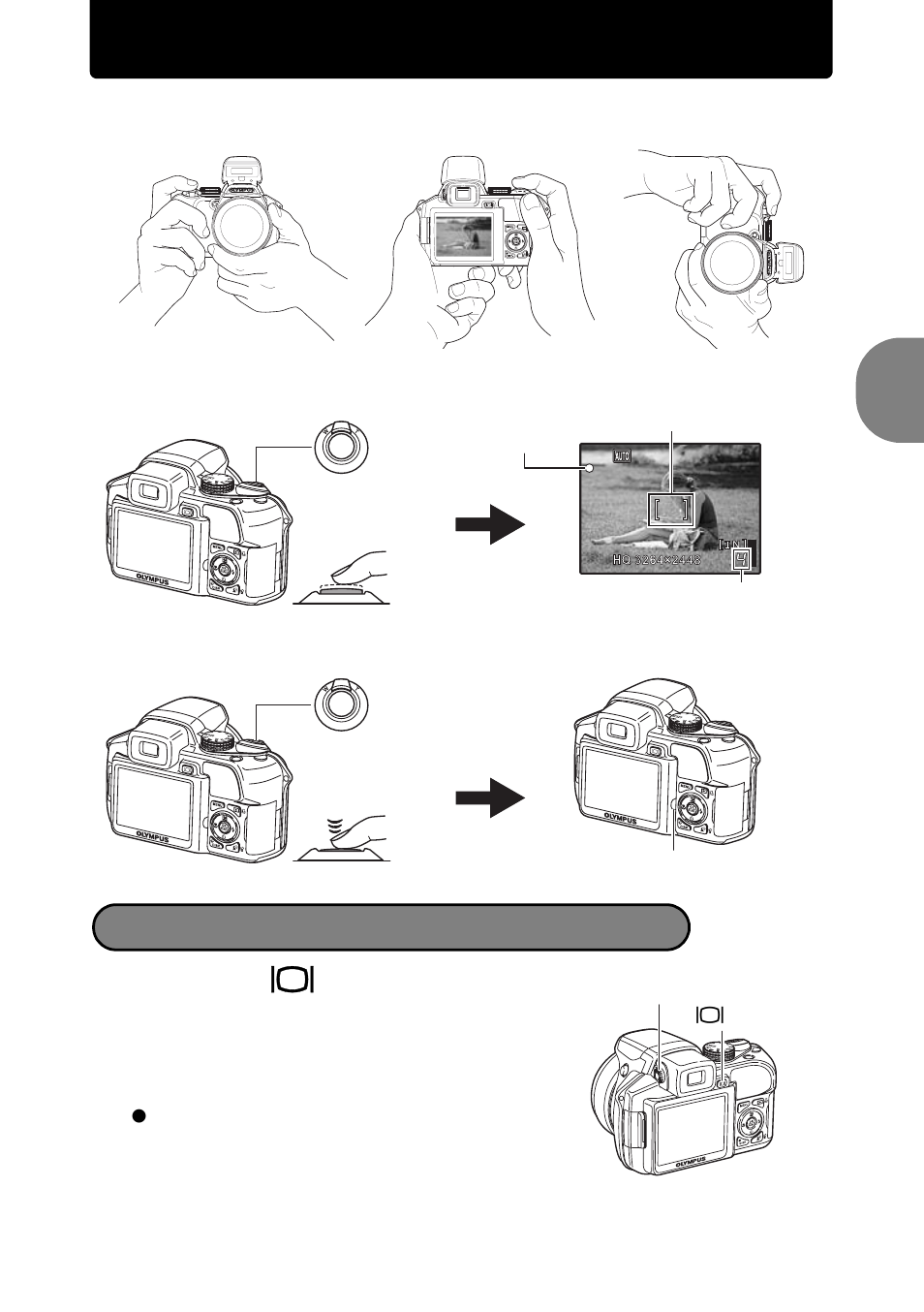 Take a picture | Olympus SP-560 UZ User Manual | Page 9 / 96