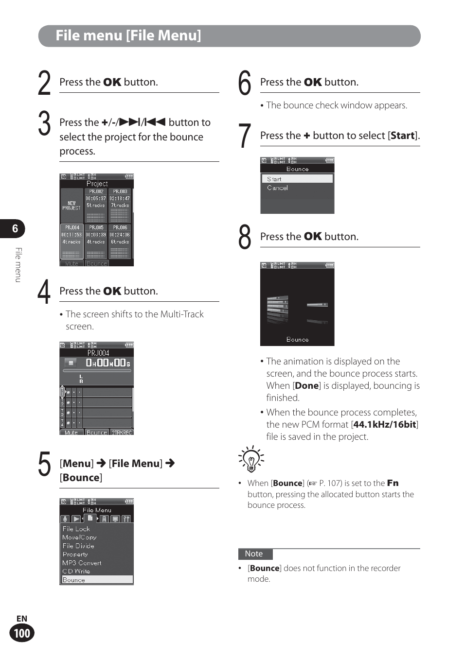 File menu [file menu | Olympus LS-100 User Manual | Page 100 / 137