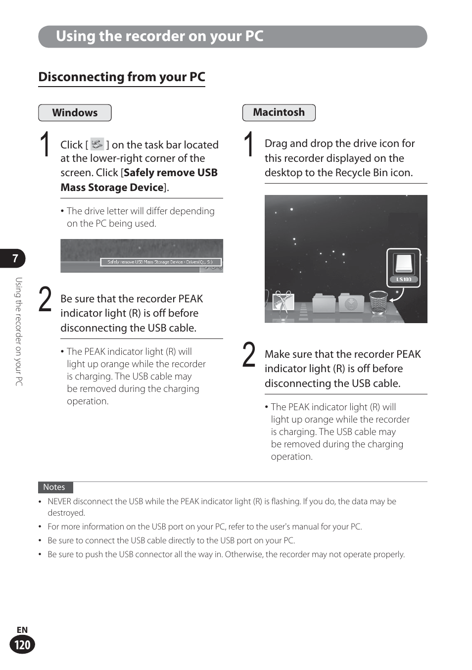 Using the recorder on your pc | Olympus LS-100 User Manual | Page 120 / 137