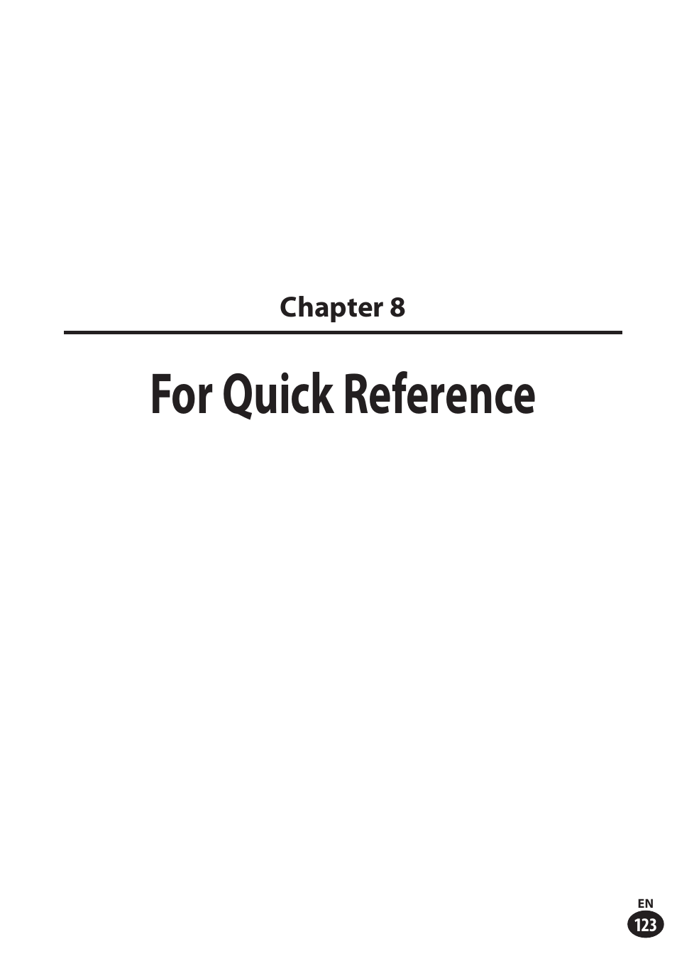 For quick reference | Olympus LS-100 User Manual | Page 123 / 137