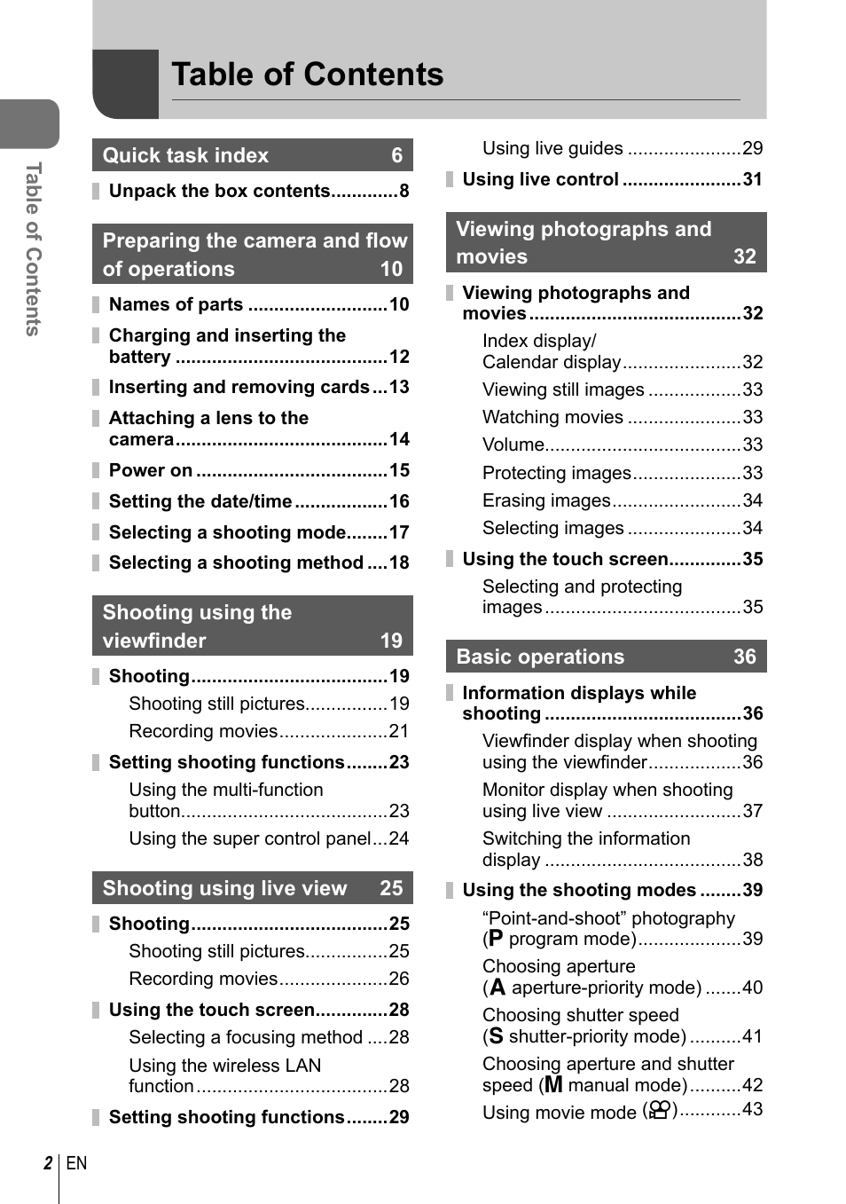 Olympus EM10 User Manual | Page 2 / 161