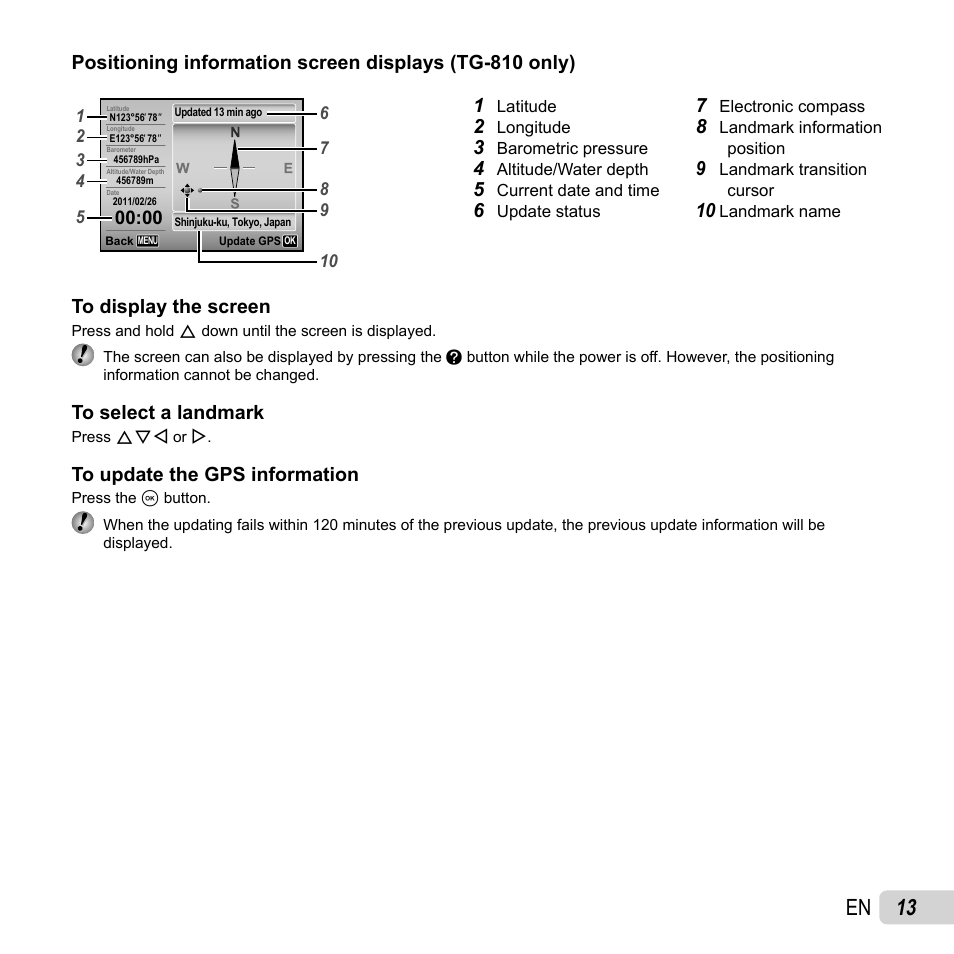 13 en | Olympus TG810 User Manual | Page 13 / 92
