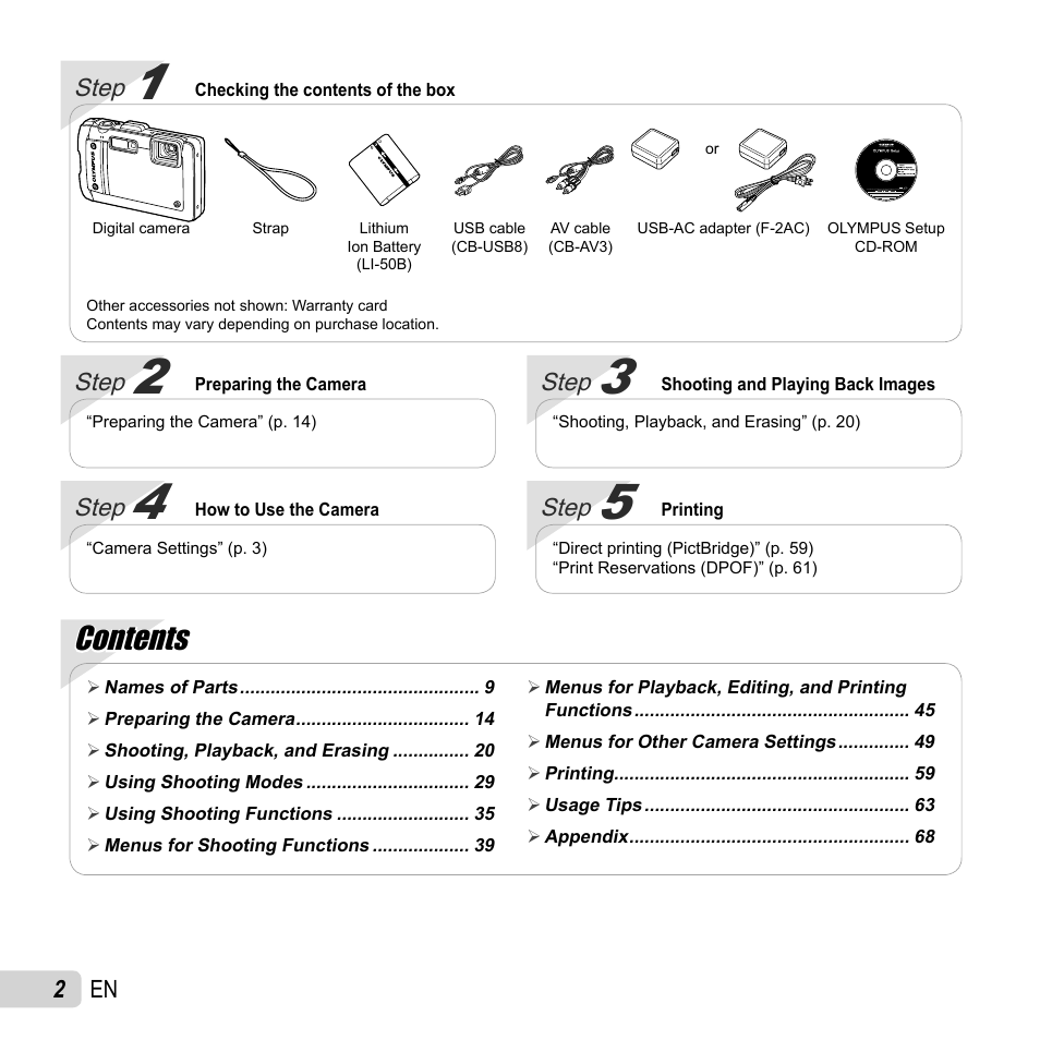 Olympus TG810 User Manual | Page 2 / 92