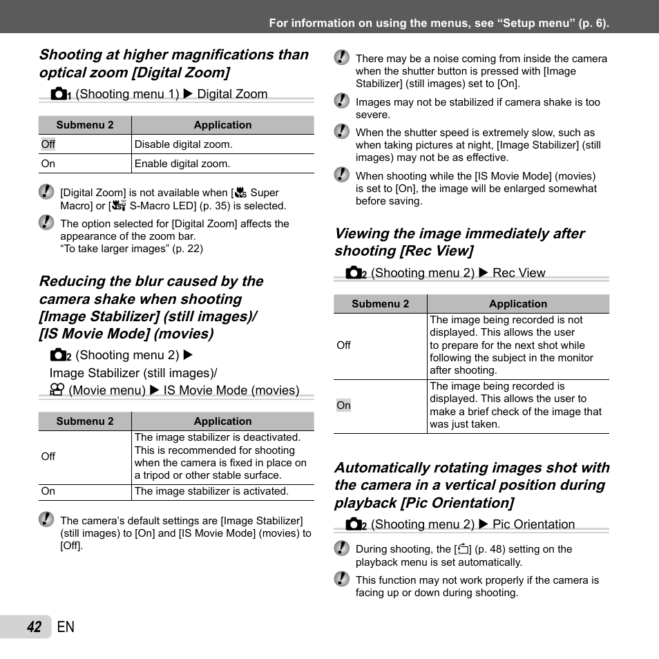 42 en | Olympus TG810 User Manual | Page 42 / 92