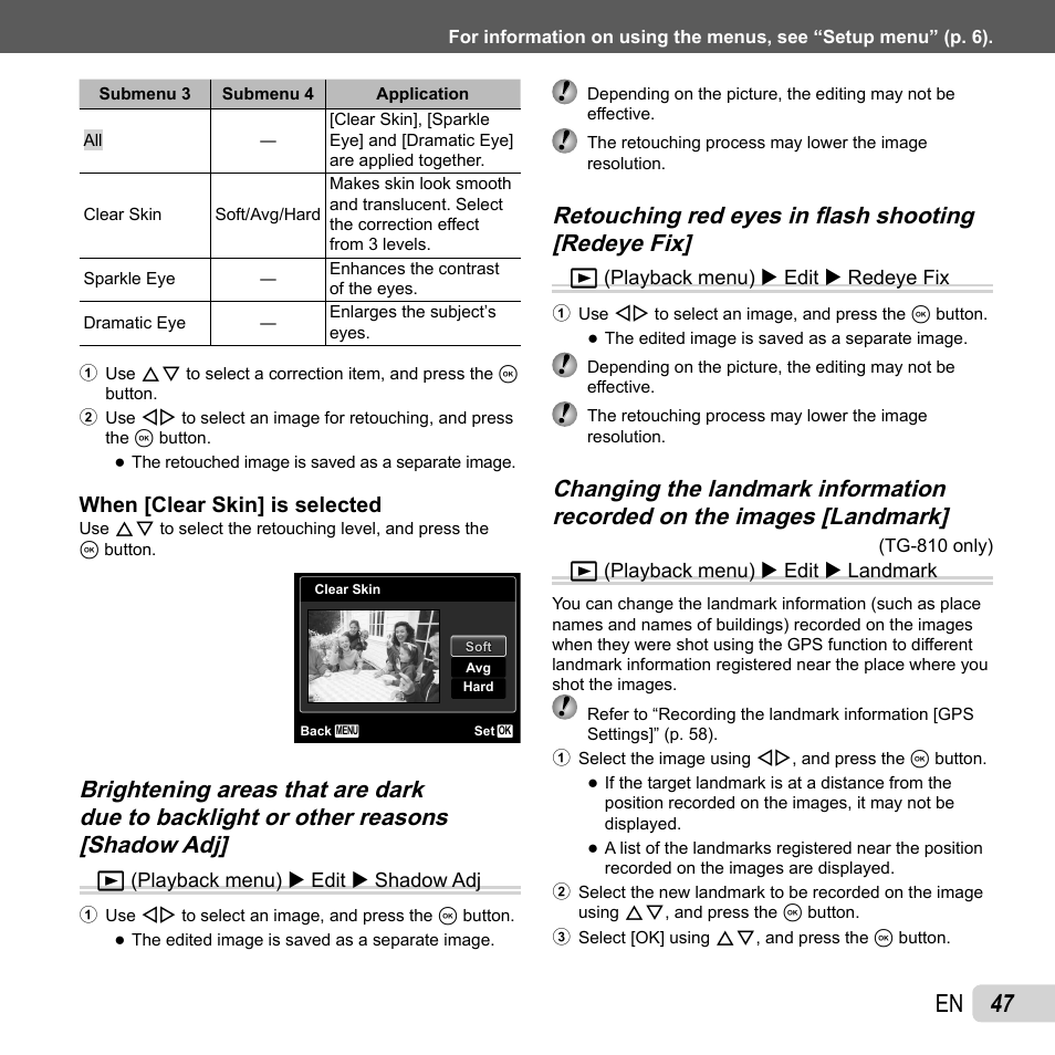 47 en | Olympus TG810 User Manual | Page 47 / 92