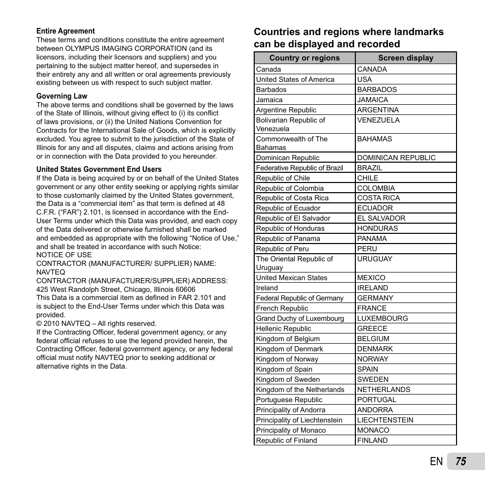 75 en | Olympus TG810 User Manual | Page 75 / 92