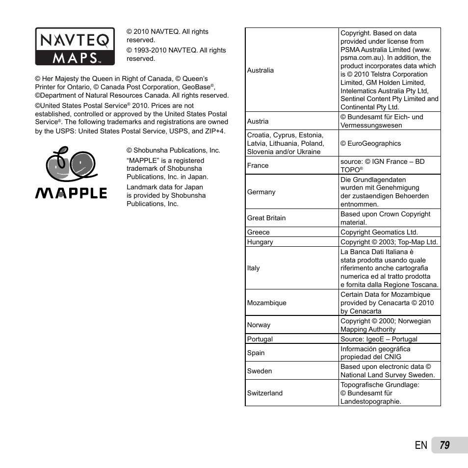 79 en | Olympus TG810 User Manual | Page 79 / 92