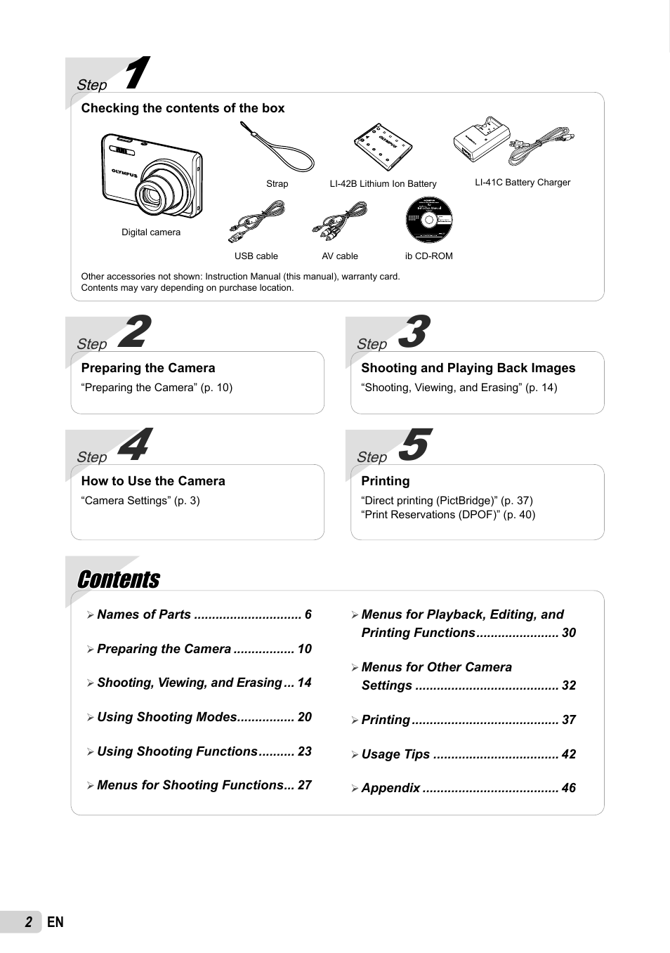 Olympus FE-5035 User Manual | Page 2 / 60