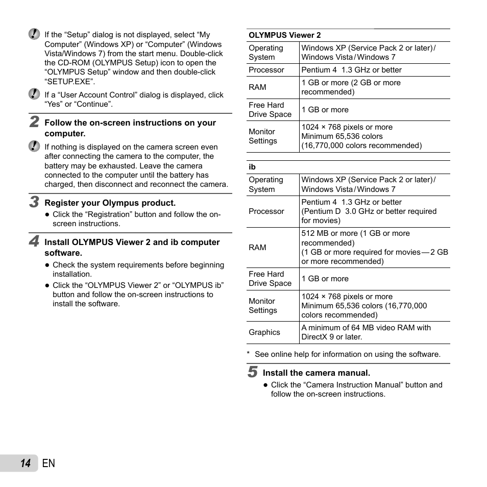 14 en | Olympus FE-5040 User Manual | Page 14 / 76