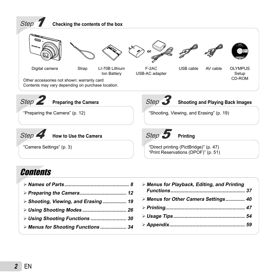 Olympus FE-5040 User Manual | Page 2 / 76
