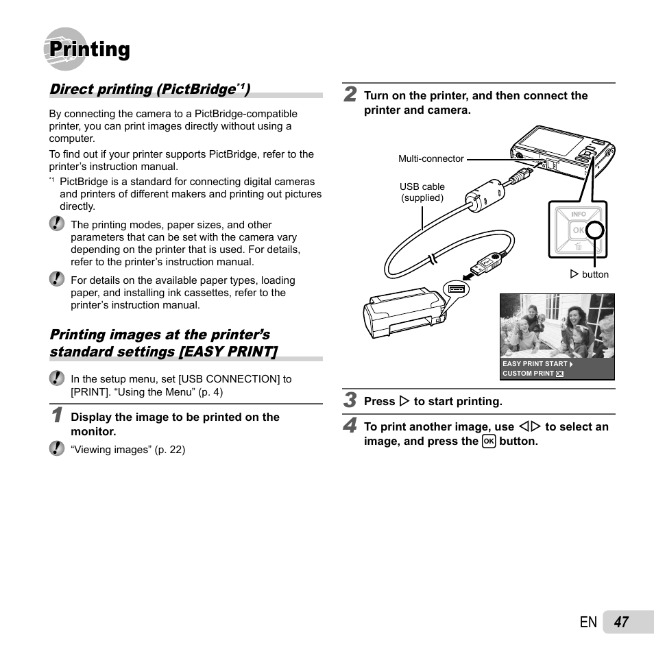 Printing, 47 en | Olympus FE-5040 User Manual | Page 47 / 76