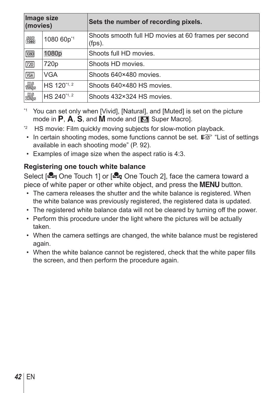 42 en | Olympus SP100EE User Manual | Page 42 / 109