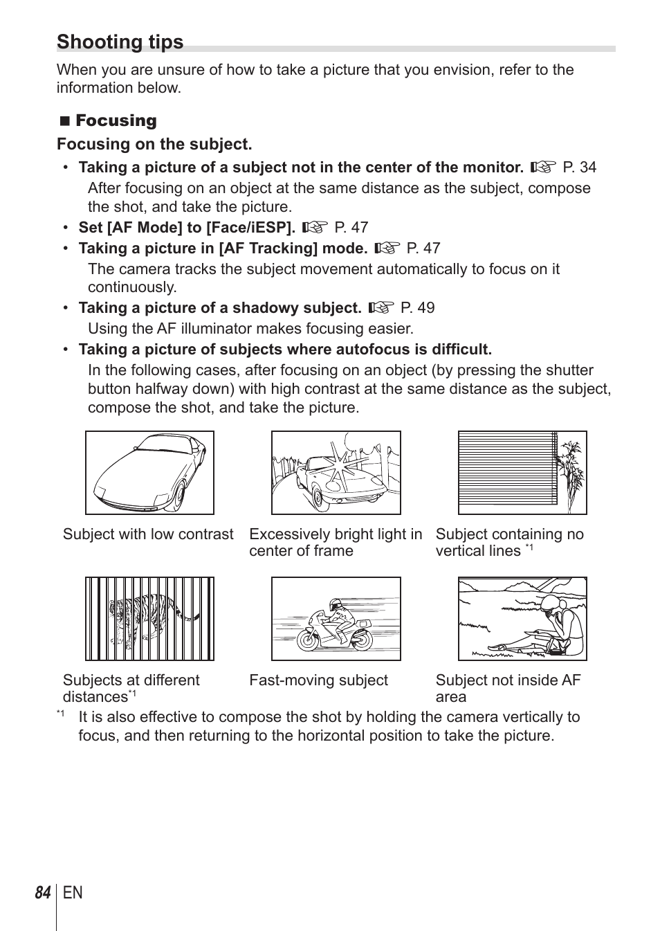 Shooting tips | Olympus SP100EE User Manual | Page 84 / 109