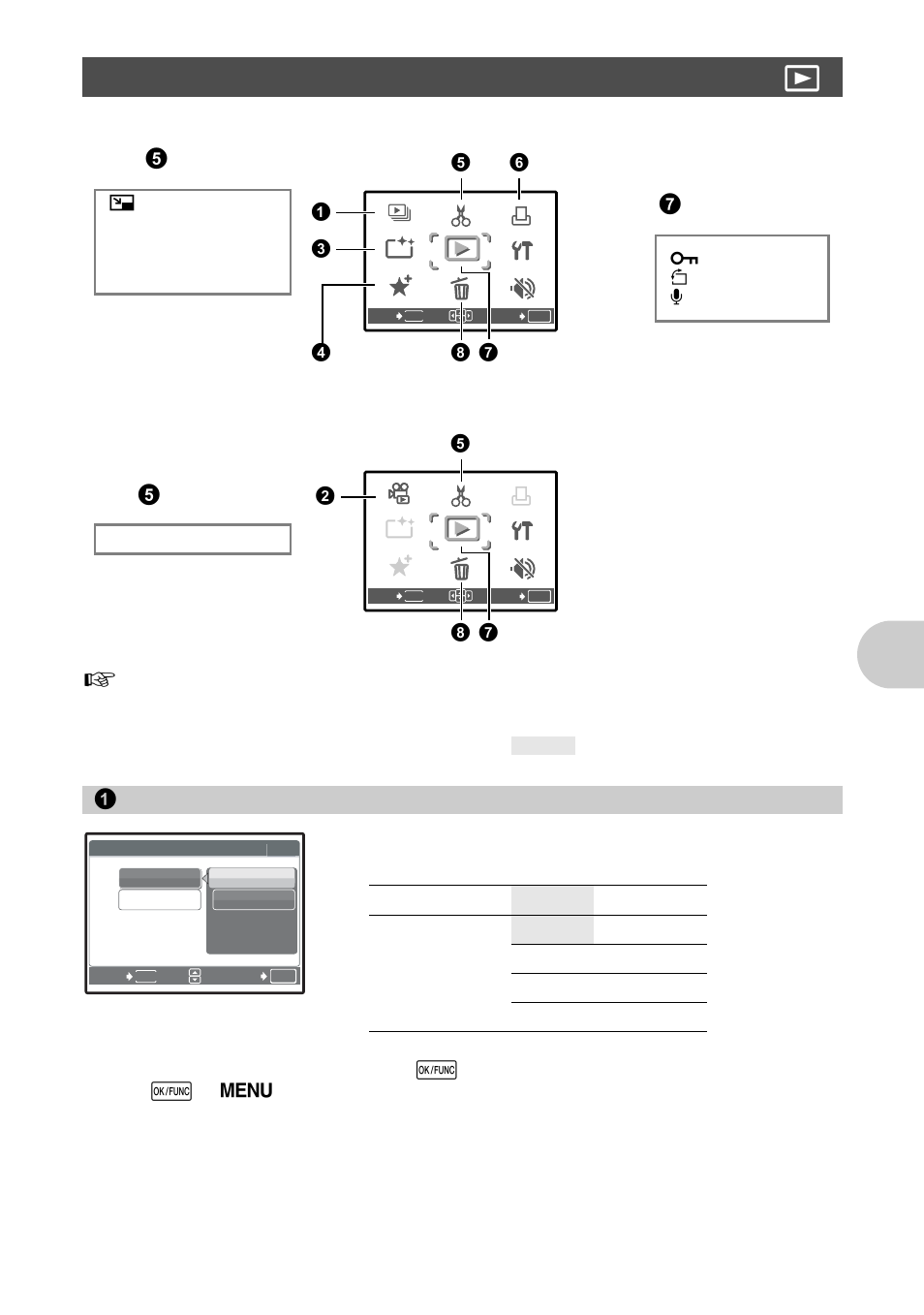 Playback mode menu, Playing back pictures automatically, Playback mode menu q | Me nu opera tions, Slideshow | Olympus µ 830 User Manual | Page 27 / 80