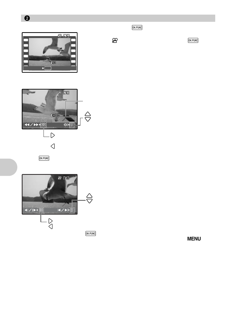 Playing back movies, Menu ope rati ons, Movie play | Olympus µ 830 User Manual | Page 28 / 80