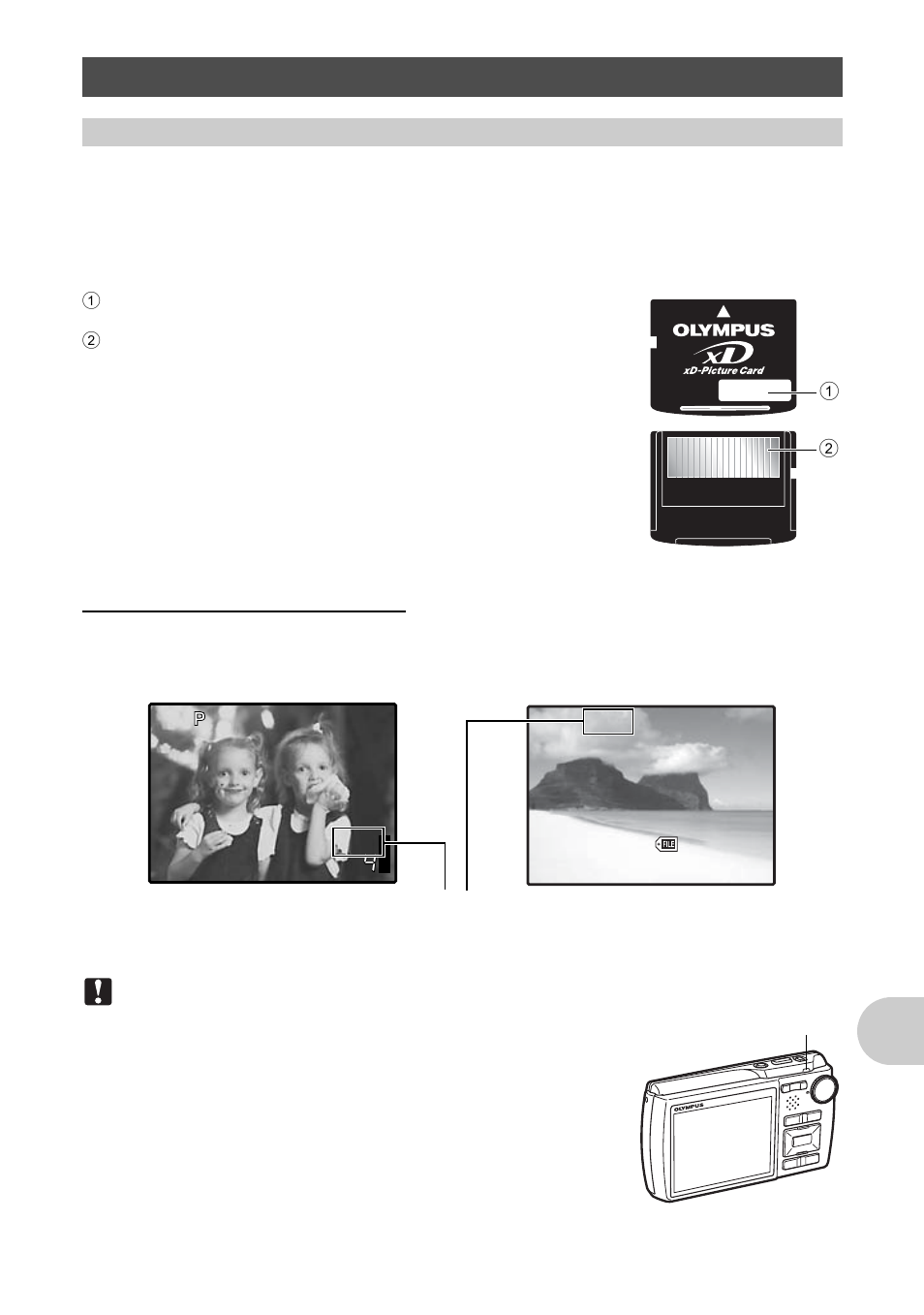 Useful use of the accessories, The card, The card” (p. 63) | Ap pend ix | Olympus µ 830 User Manual | Page 63 / 80