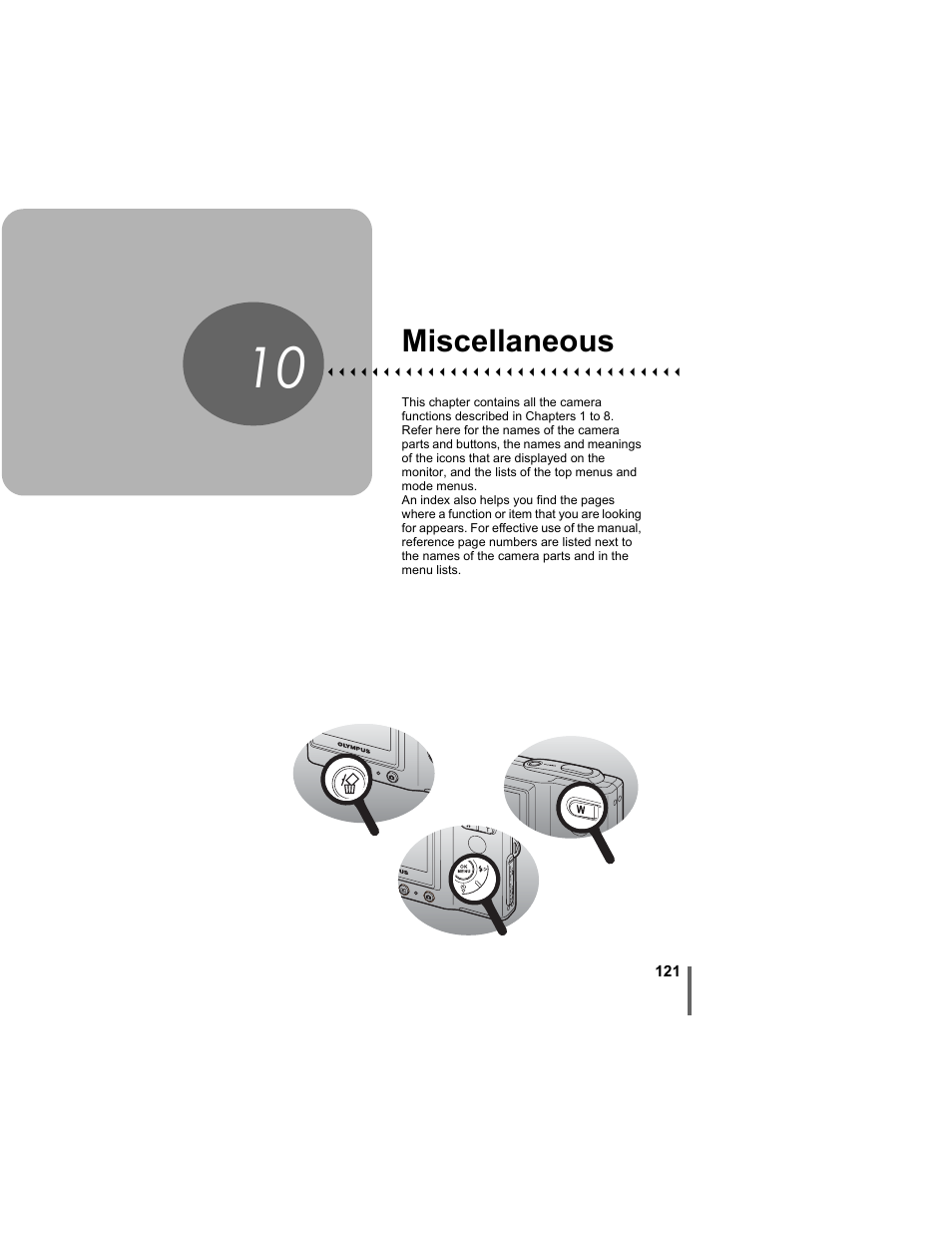 10 miscellaneous, Miscellaneous, P. 121 | Olympus FE-5500 User Manual | Page 121 / 134