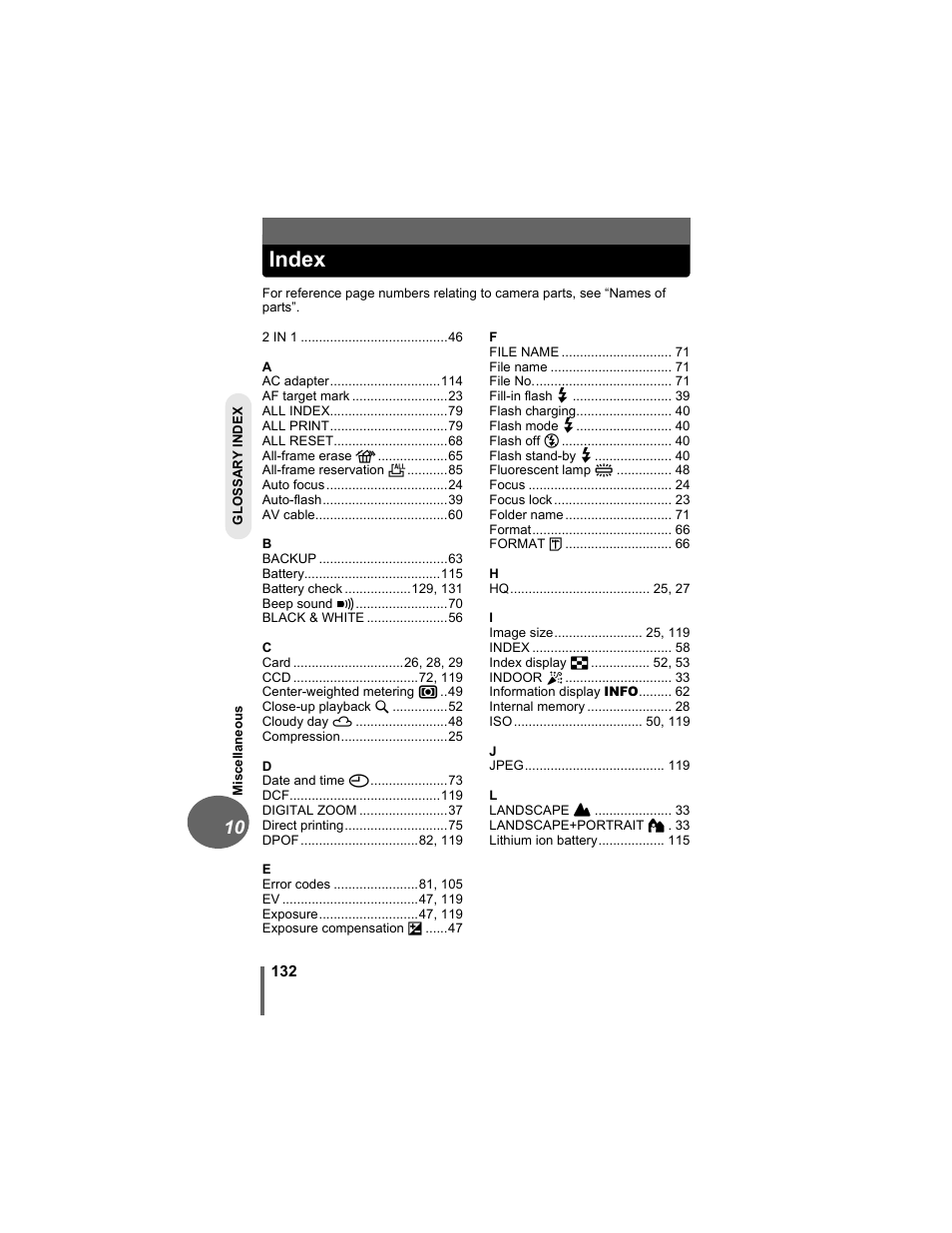 Index | Olympus FE-5500 User Manual | Page 132 / 134