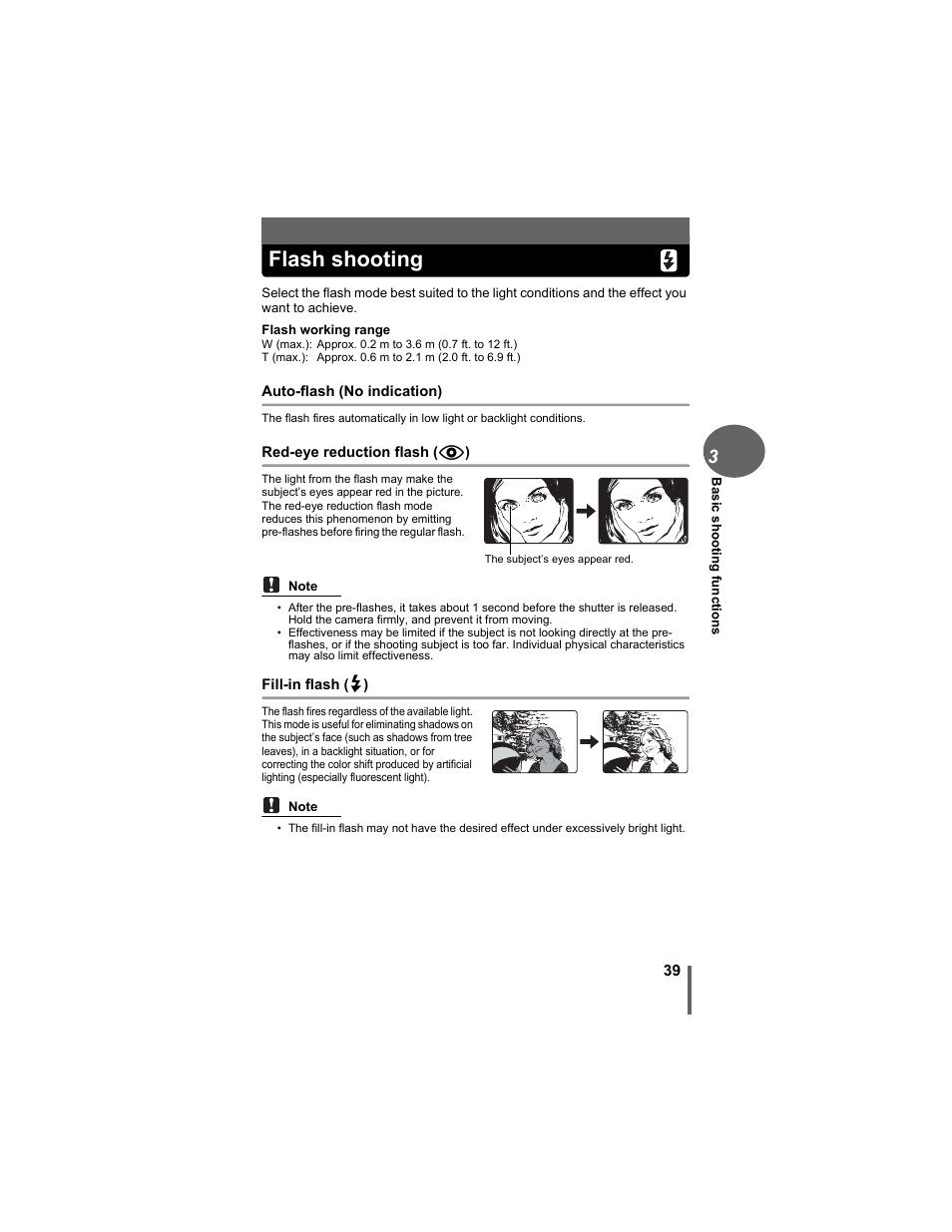 Flash shooting, Gp. 39 | Olympus FE-5500 User Manual | Page 39 / 134