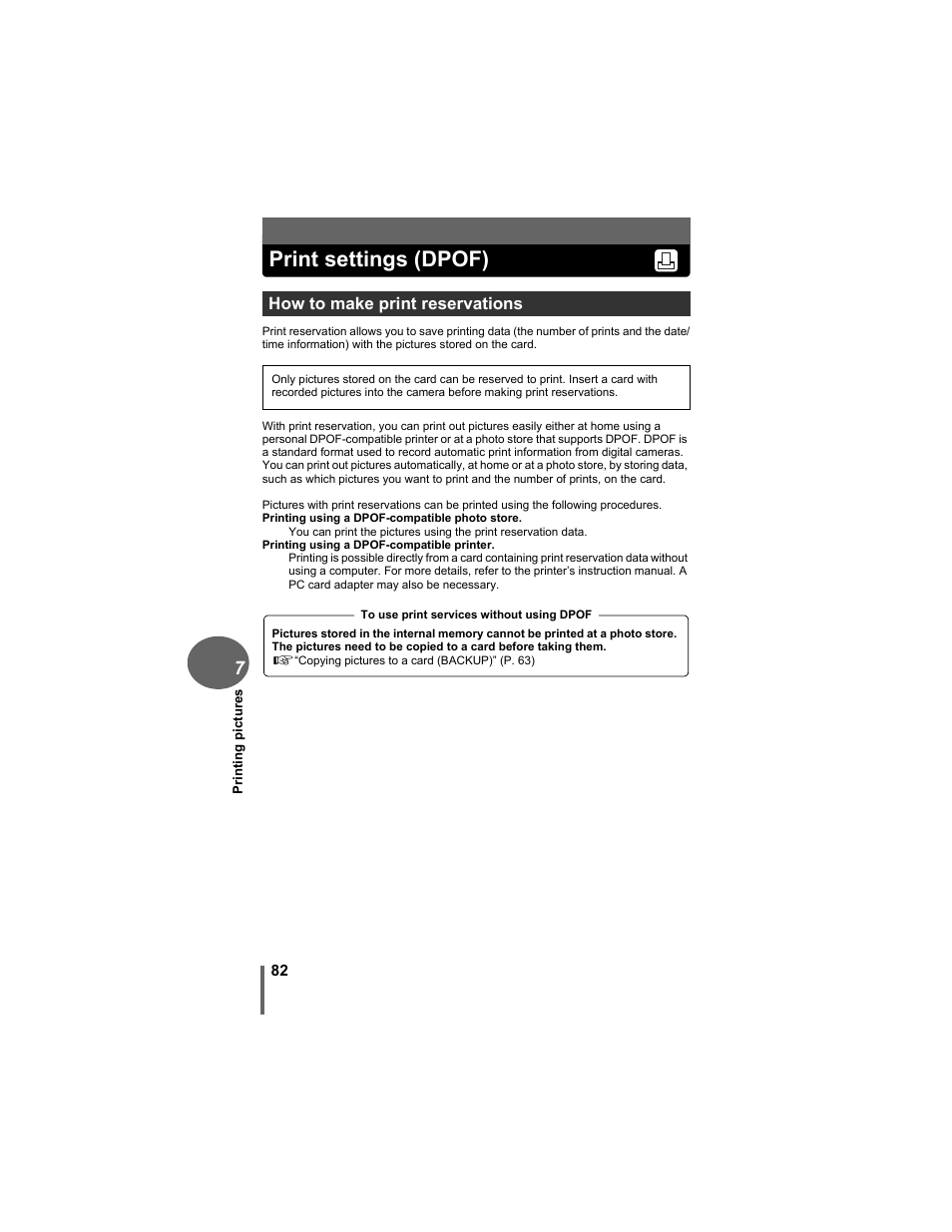 Print settings (dpof), How to make print reservations | Olympus FE-5500 User Manual | Page 82 / 134